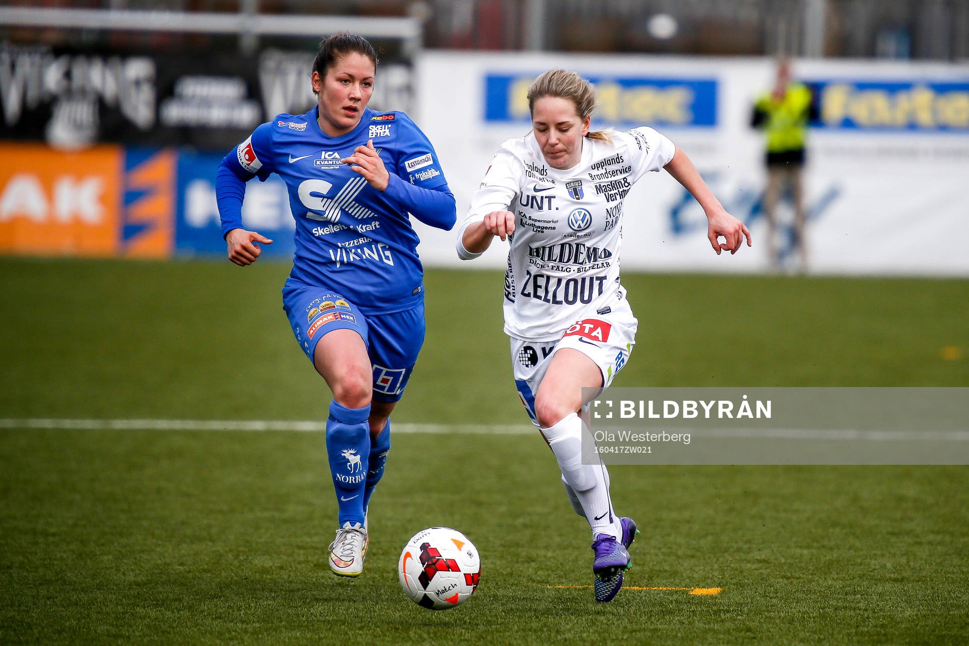 Sirius Stina Melin  i premiären av elitettan i fotboll mellan Sunnanå och Sirius den 17 april 2016 i Skellefteå.