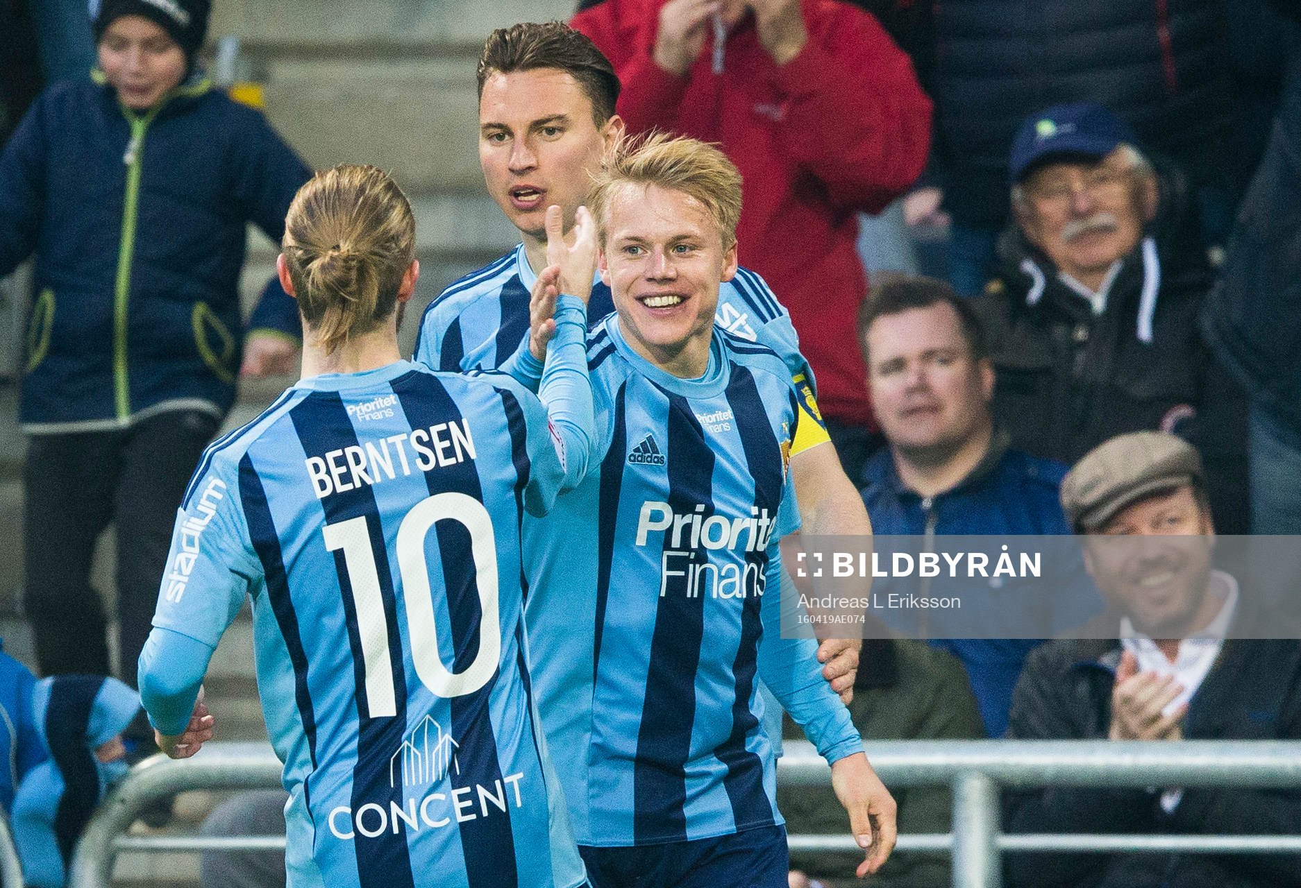 Djurgårdens Daniel Berntsen, Marcus Hansson och Elliot
