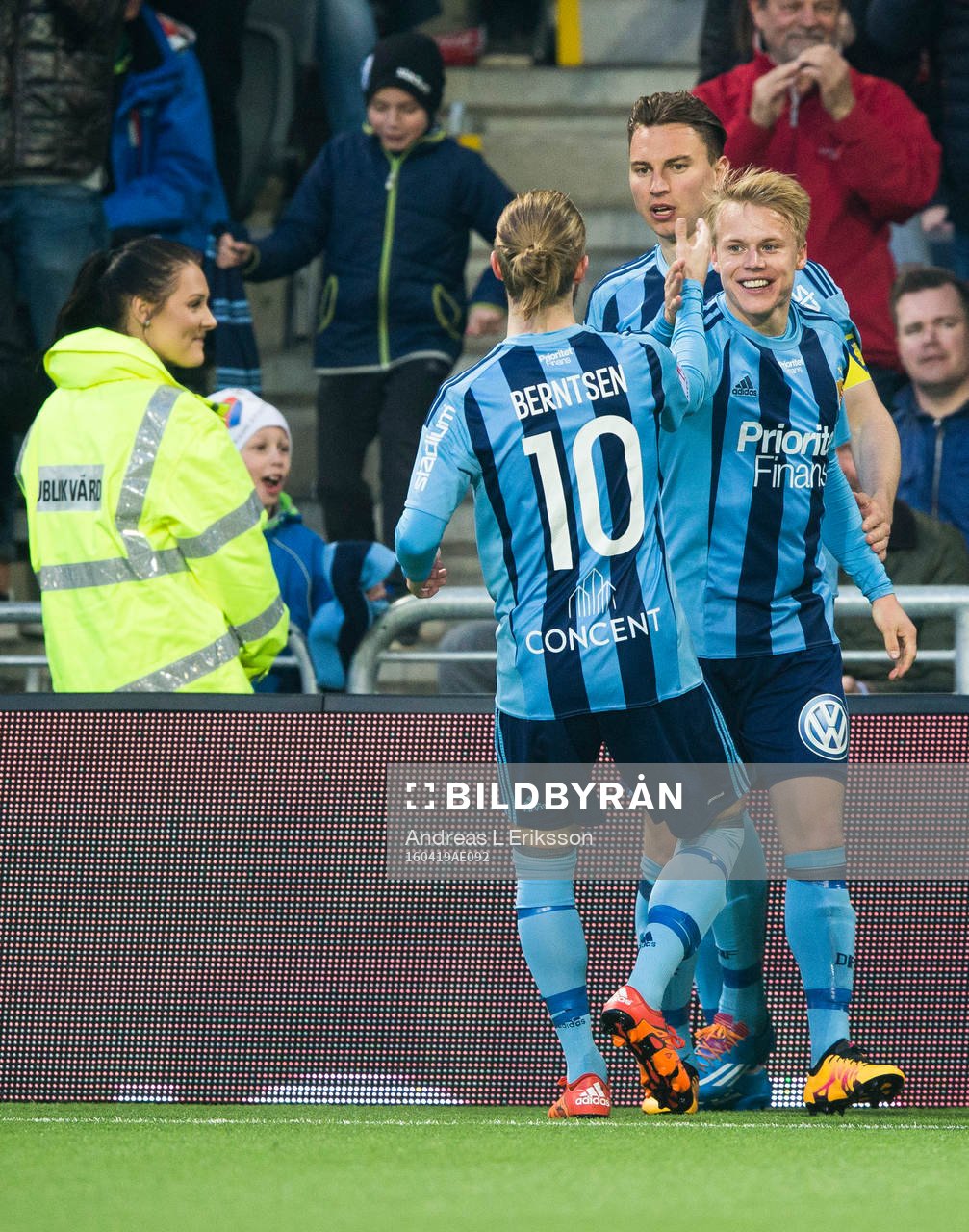 Djurgårdens Daniel Berntsen, Marcus Hansson och Elliot