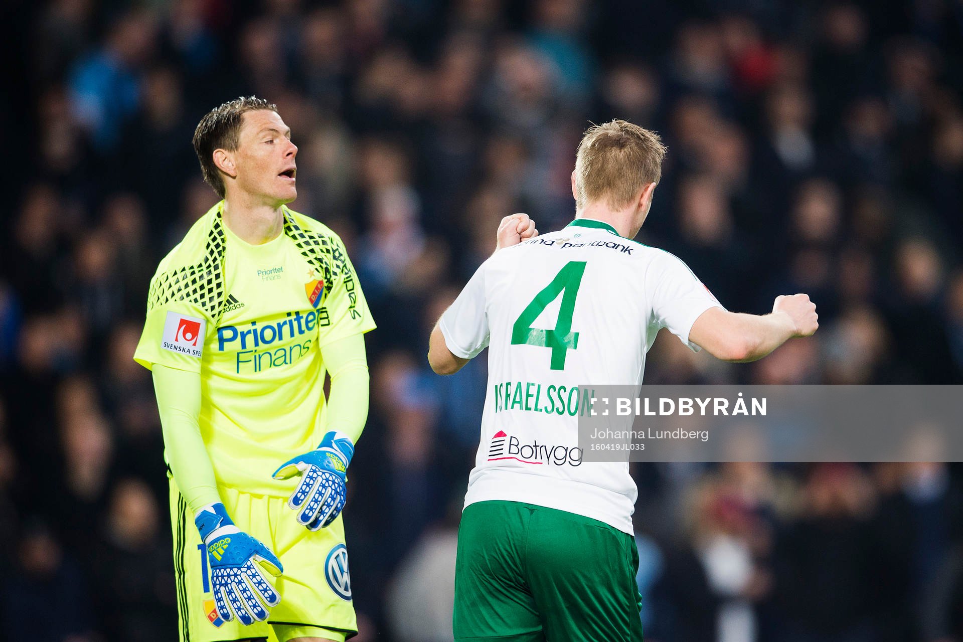 Djurgårdens målvakt Kenneth Høie deppar bredvid