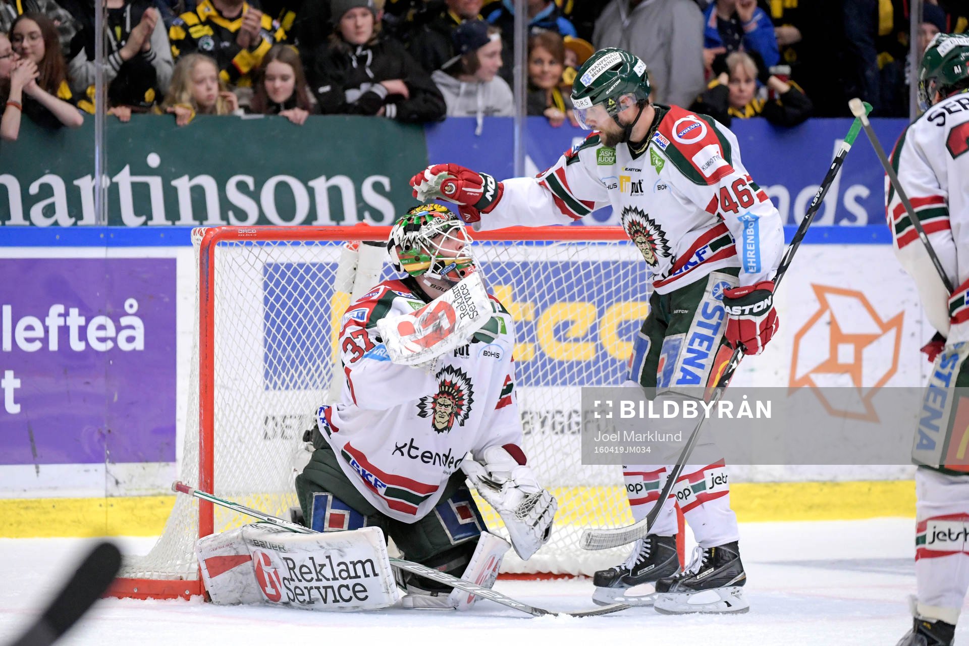 Frölundas målvakt Johan Gustafsson och Christoffer