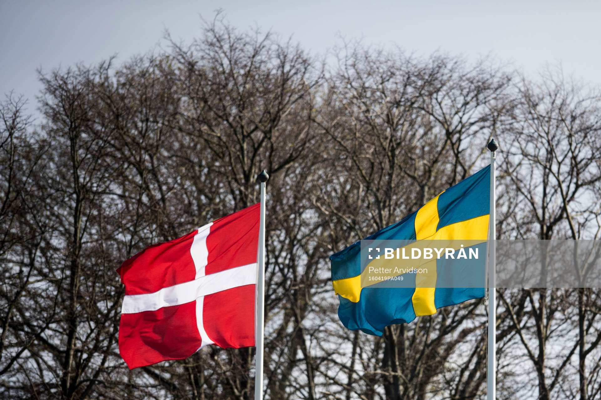 Danska och Svenska flaggan sida vid sida
