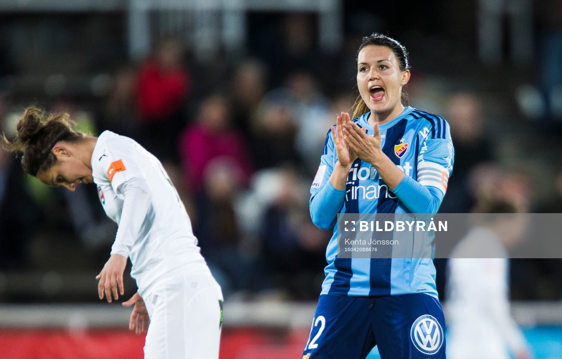 Djurgårdens Emilia Appelqvist reagerar