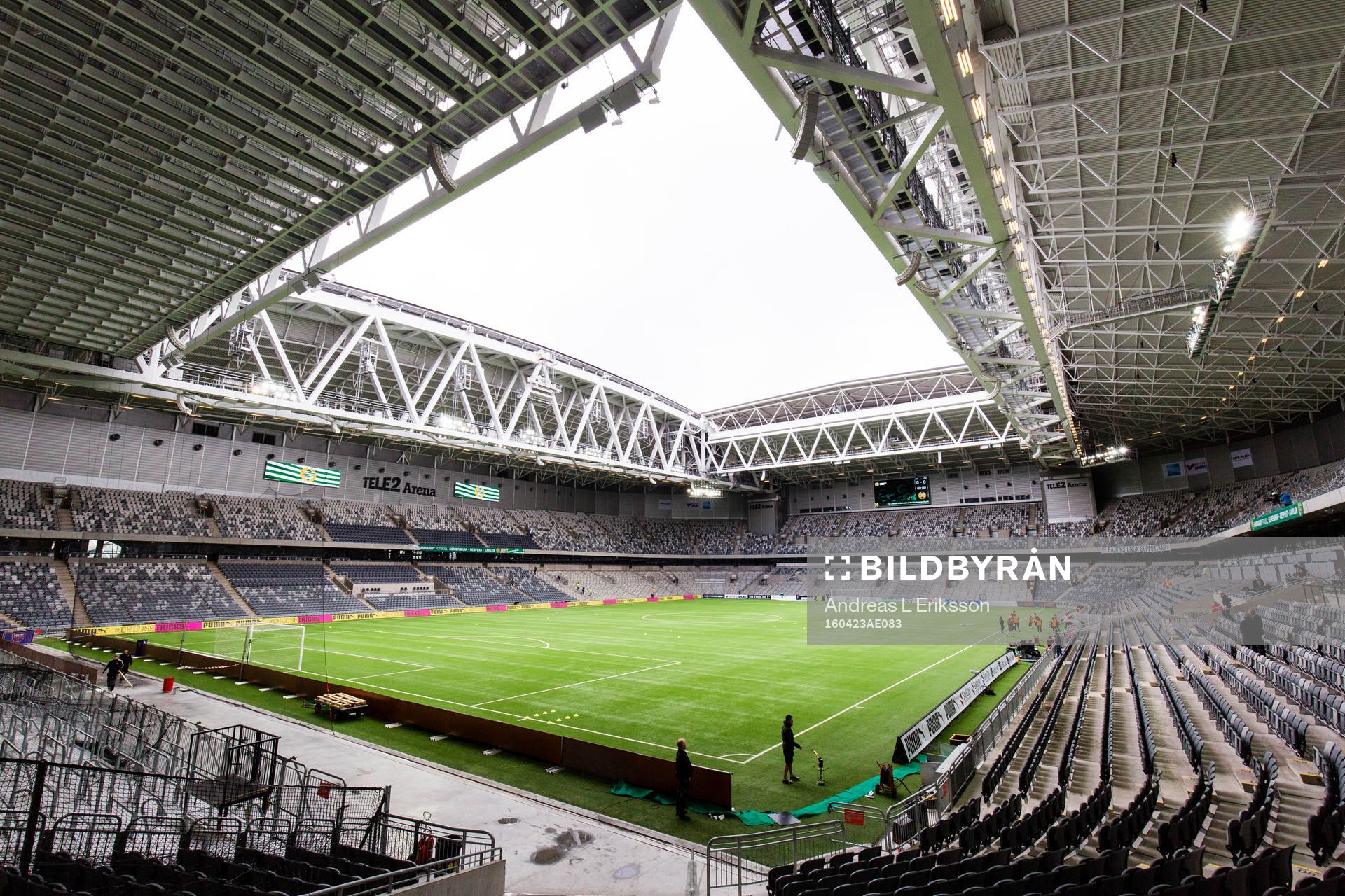 Inertiör av Tele2 Arena innan fotbollsmatchen i