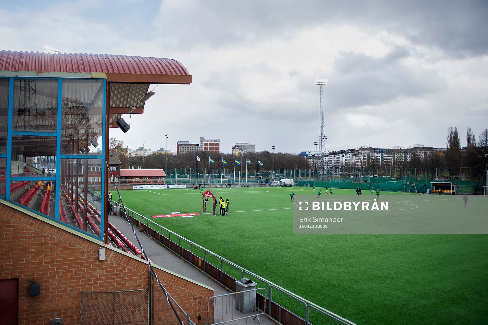 Generell översiktsbild av Skytteholms IP inför fotbollsmatchen i Superettan mellan AFC United och Ljungskile den 23 april i Stockholm.