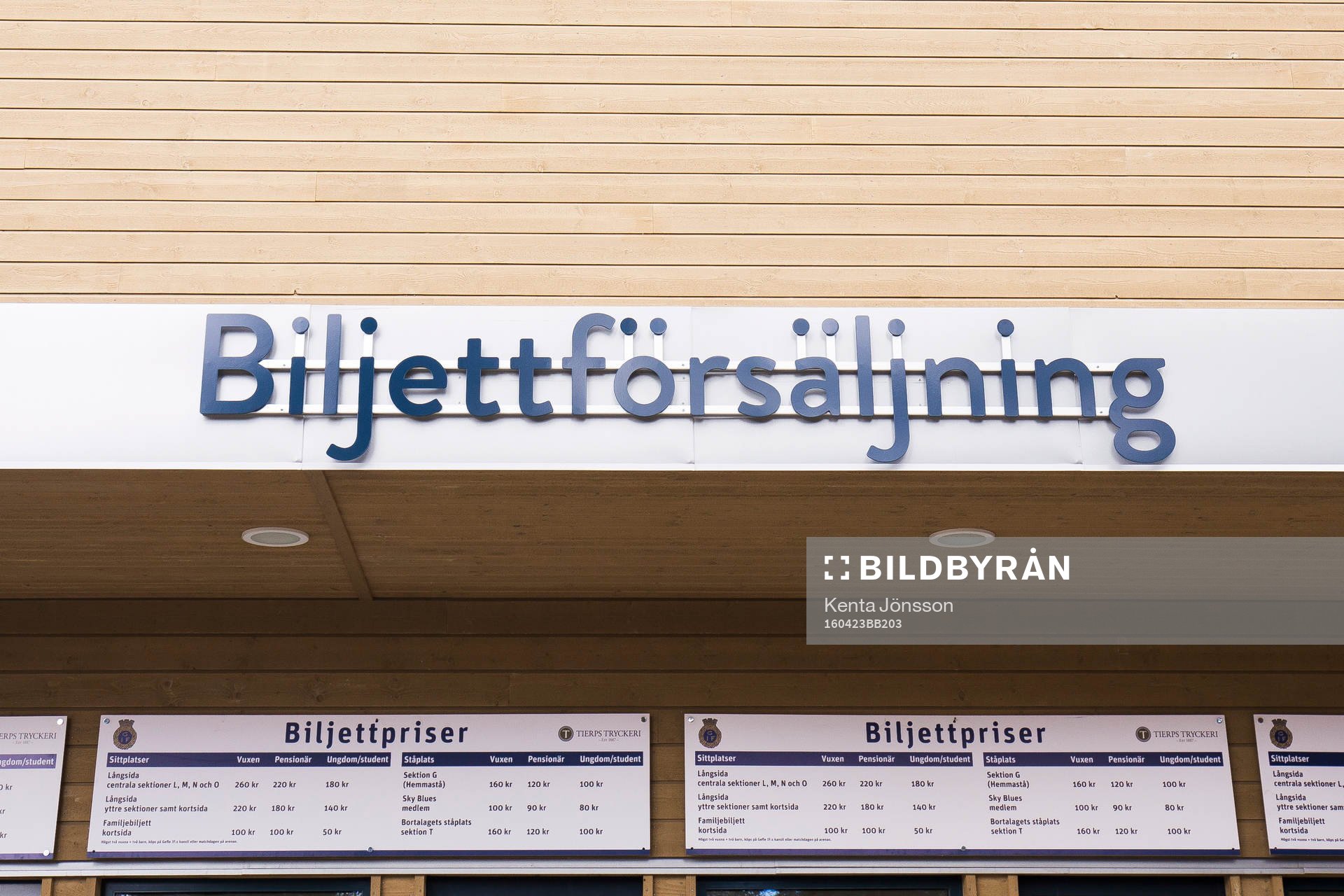 En skylt vid biljettförsäljningen