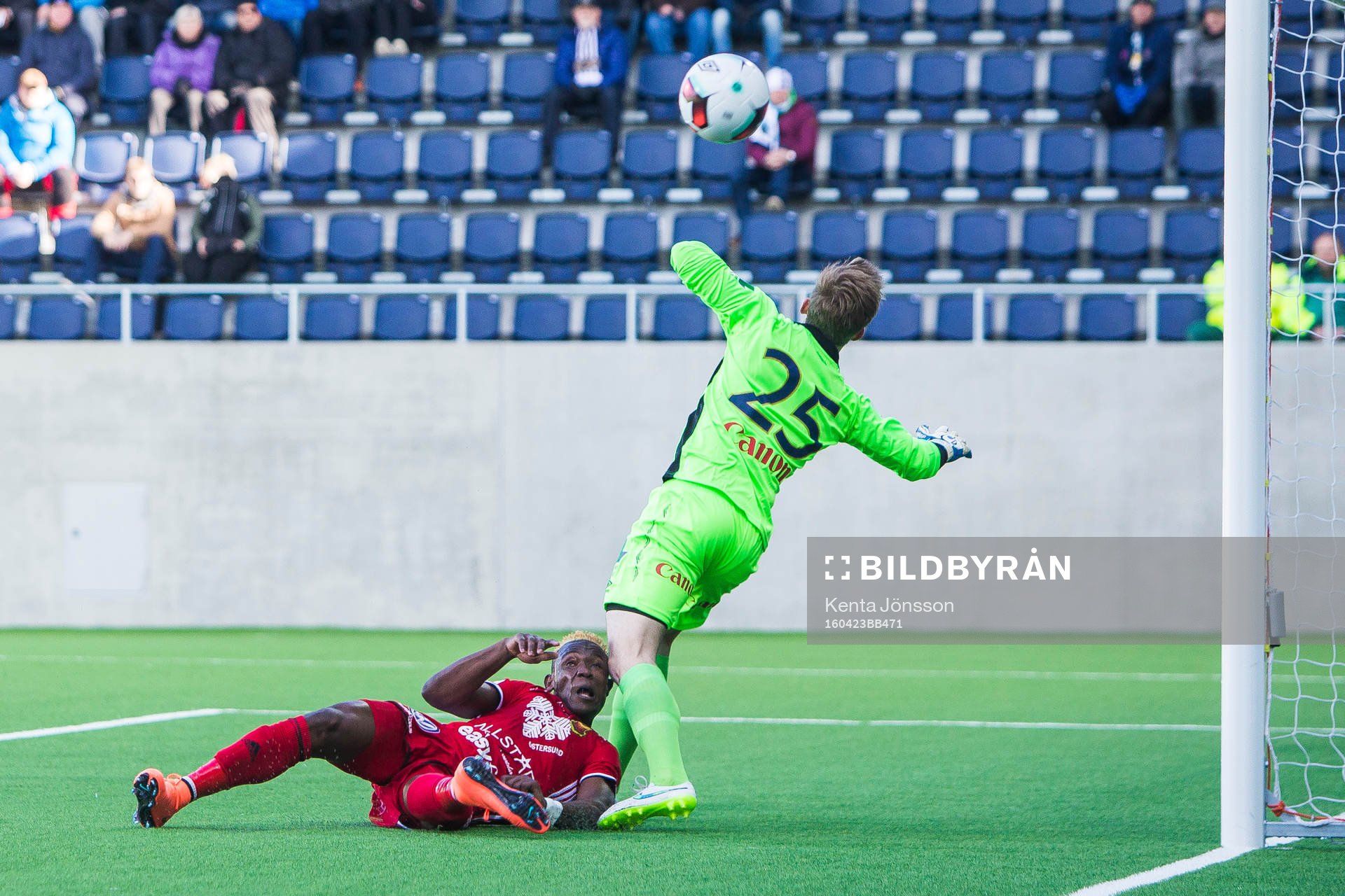 Östersunds Abdullahi Gero med en målchans framför Gefles