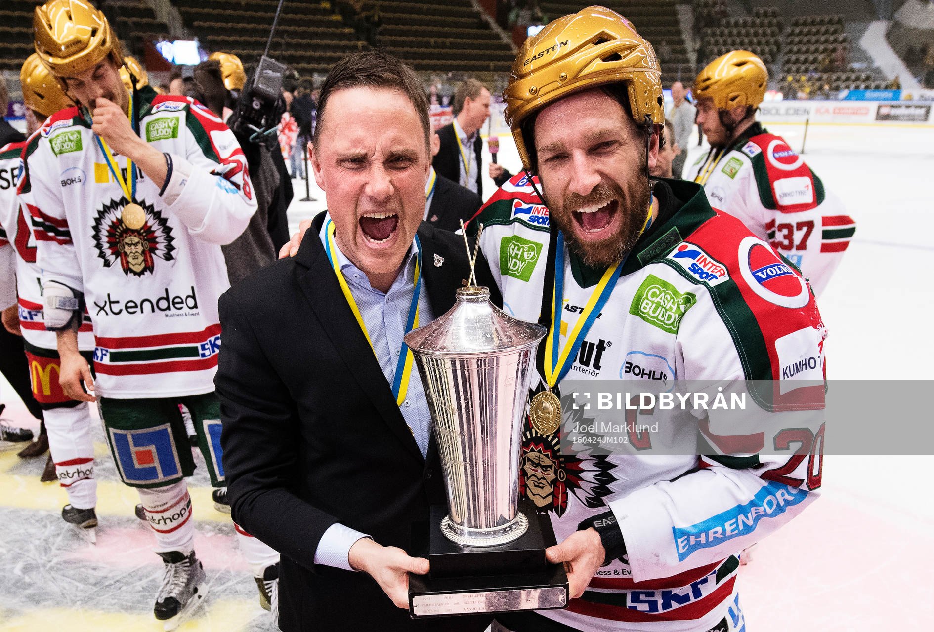 Frölundas tränare Roger Rönnberg och Joel Lundqvist