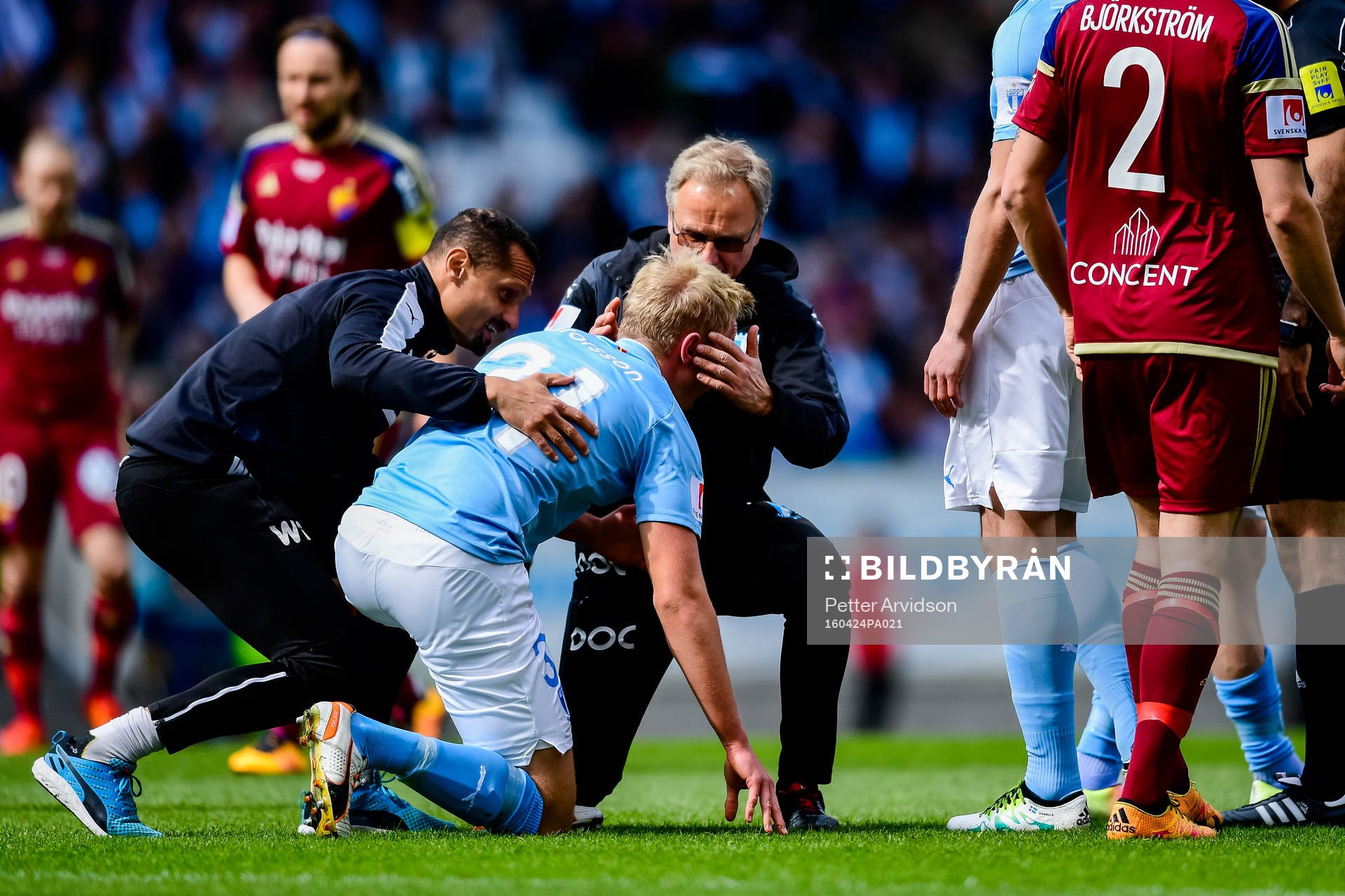 Malmö FFs Franz Brorsson har ont