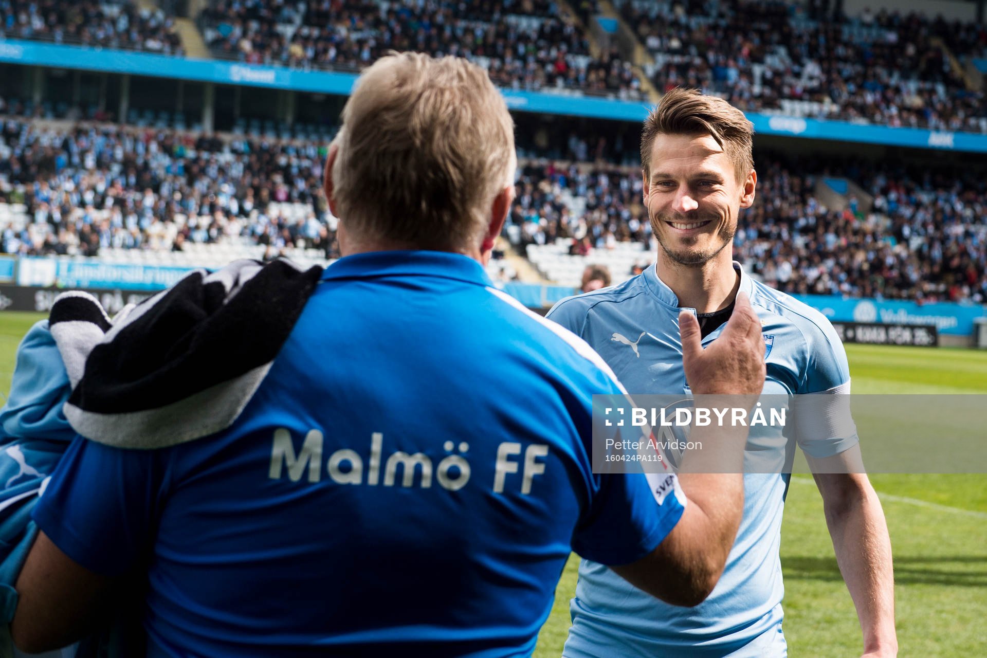 Malmö FFs Markus Rosenberg och materialförvaltare Swidde