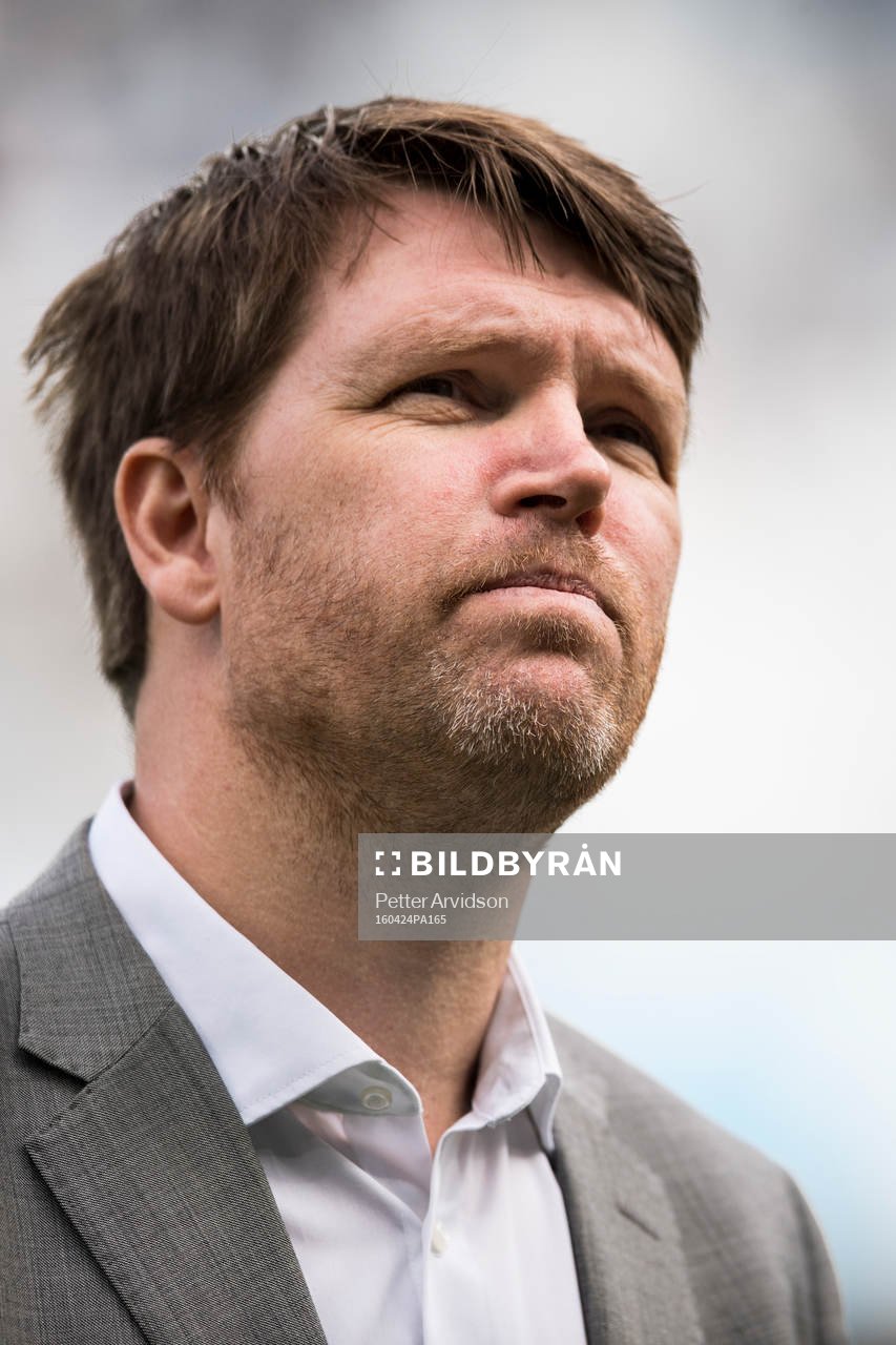 Sydsvenskans sportchef Ulf Jarevik under fotbollsmatchen i Allsvenskan mellan Malmö FF och Djurgården den 24 april 2016 i Malmö.