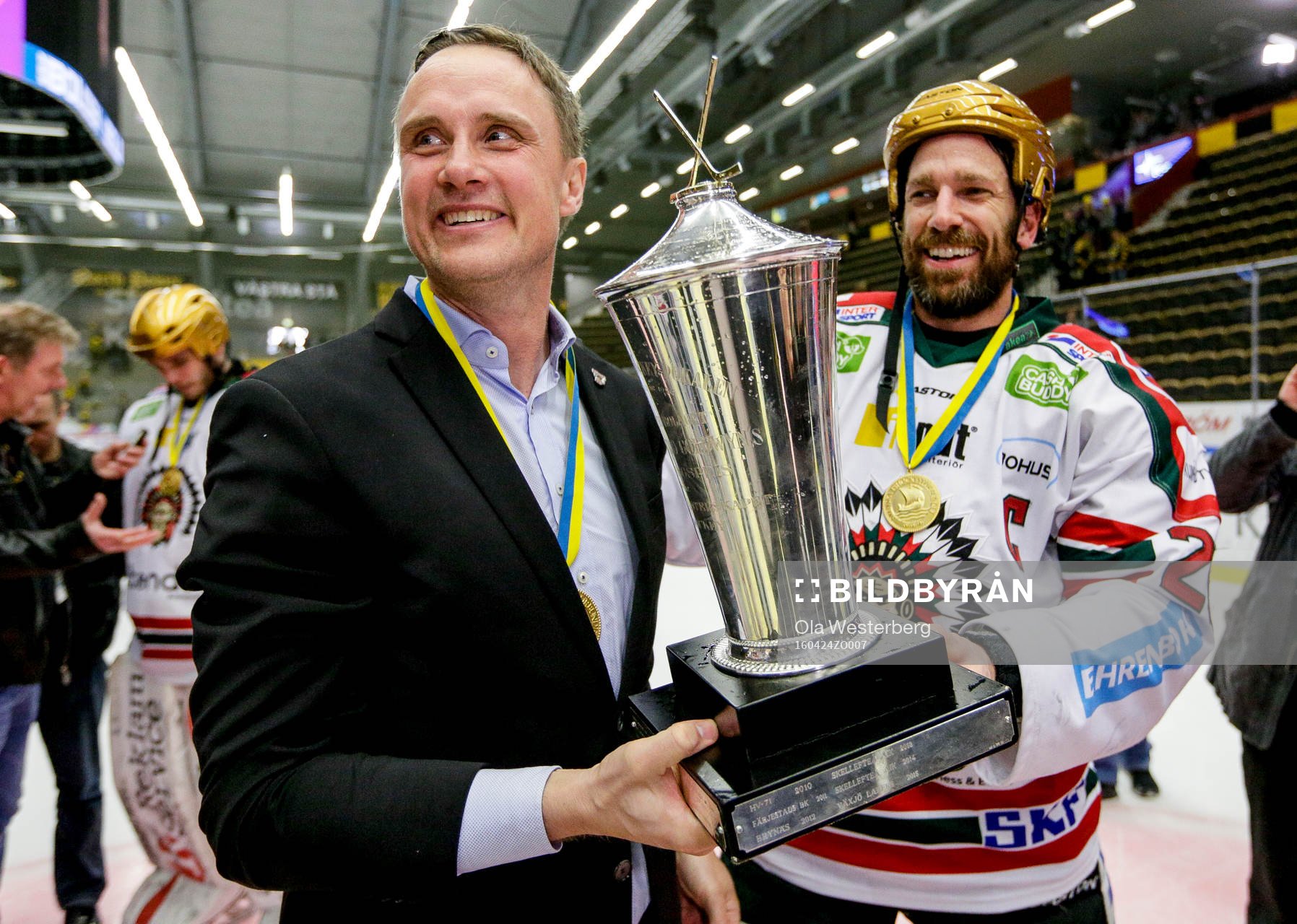 Frölundas tränare Roger Rönnberg och Joel Lundqvist