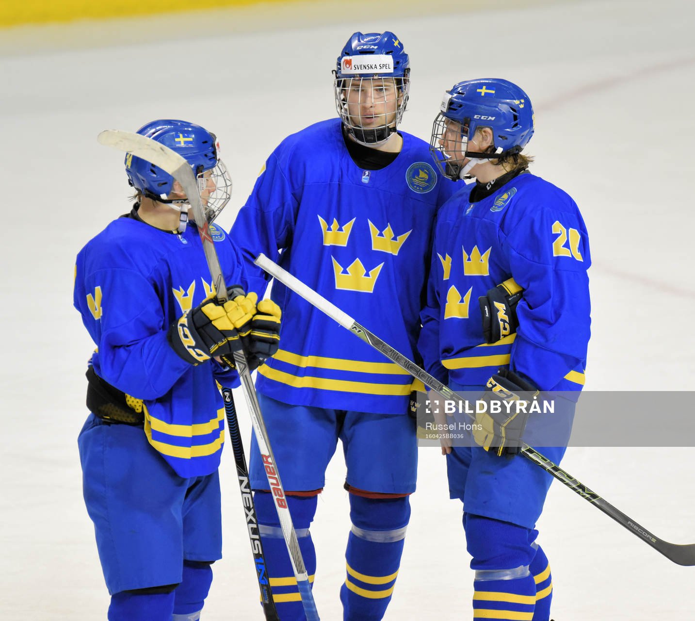 Sveriges Erik Brännström, Elias Pettersson och Lias