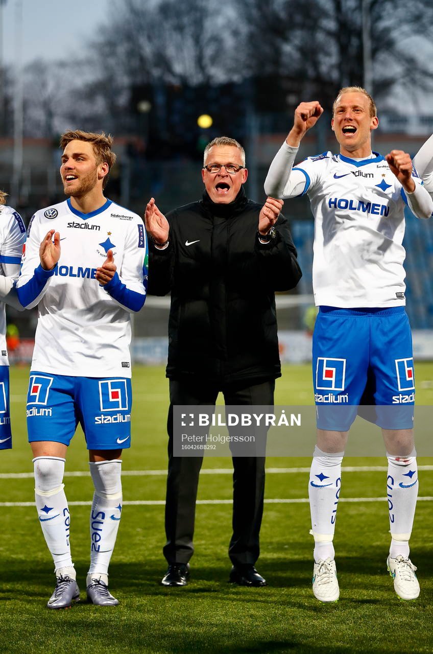 Norrköpings Christoffer Nyman, tränare Jan Andersson och