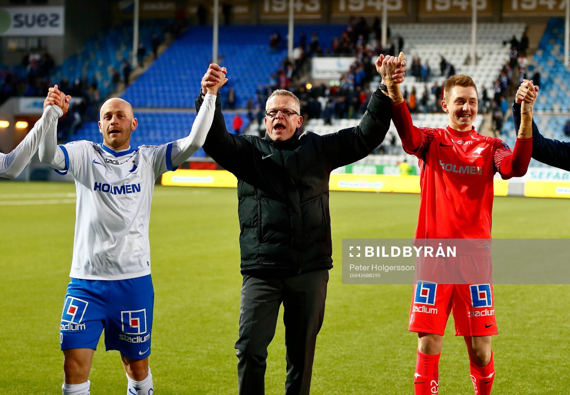 Norrköpings Daniel Sjölund, tränare Jan Andersson och