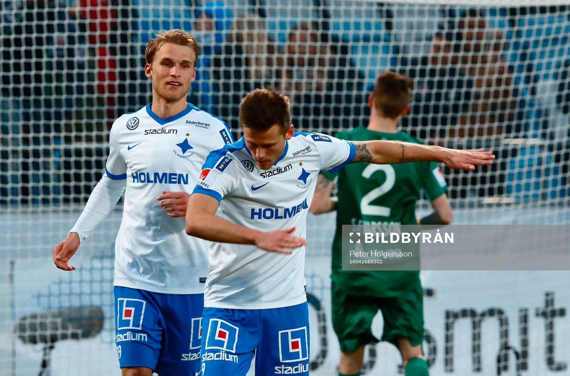 Norrköpings Sebastian Andersson och Arnor Ingvi Traustason