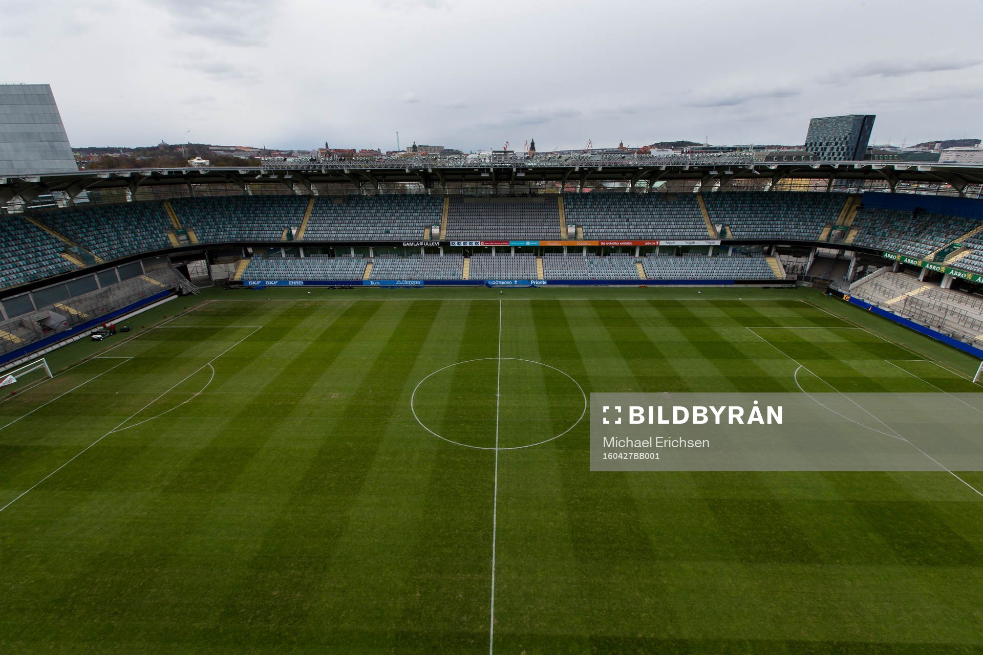 Vy över Gamla Ullevi innan fotbollsmatchen i Allsvenskan