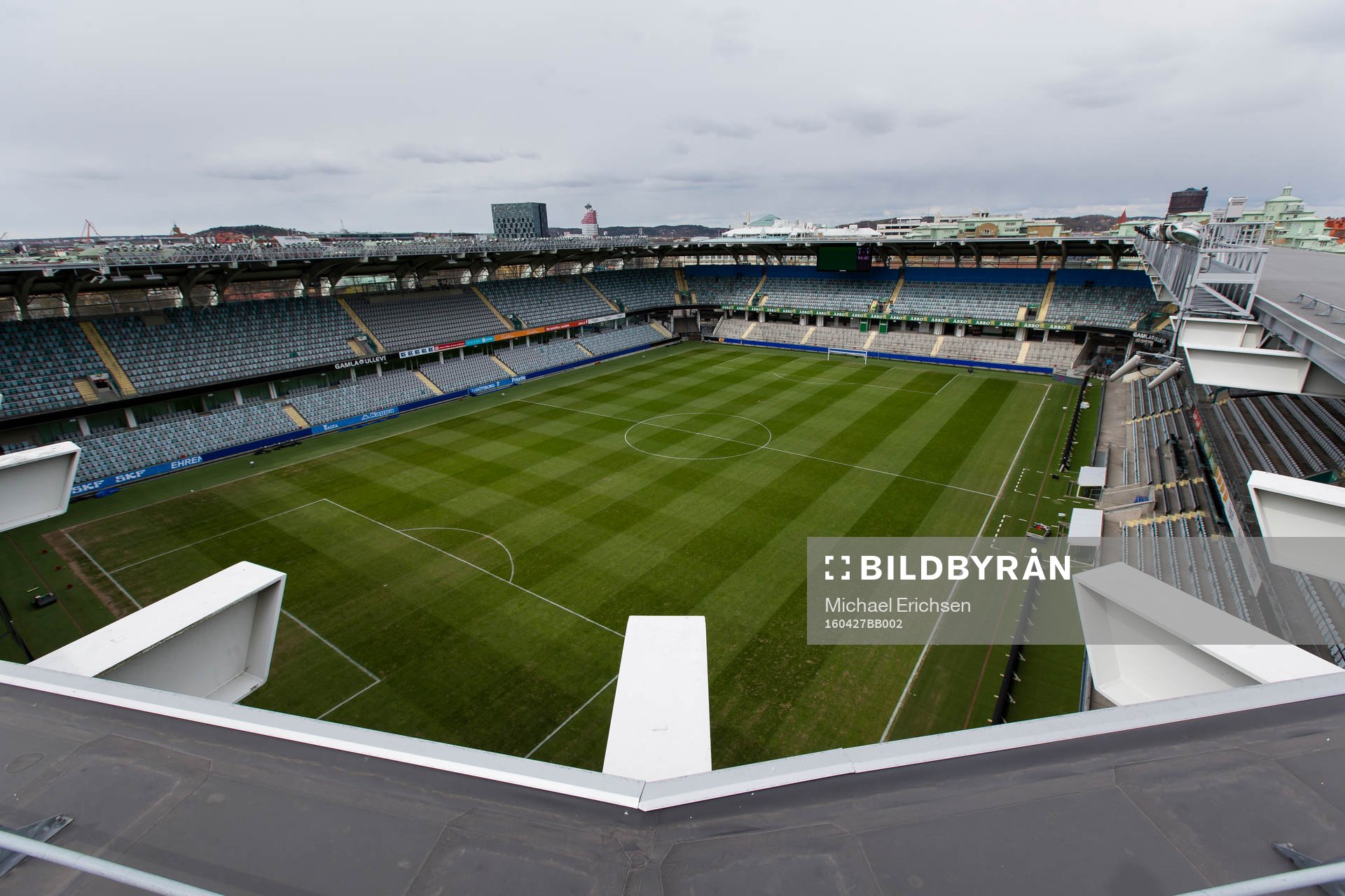 Vy över Gamla Ullevi innan fotbollsmatchen i Allsvenskan
