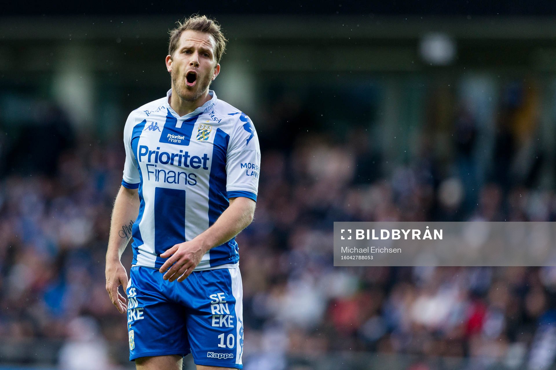 IFK Göteborgs Tobias Hysén reagerar på situation