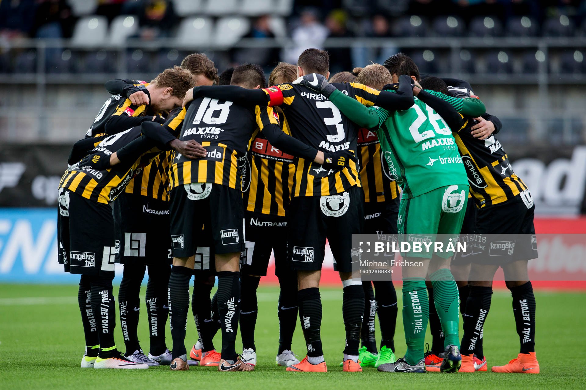 Häcken samlade innan fotbollsmatchen i Allsvenskan mellan
