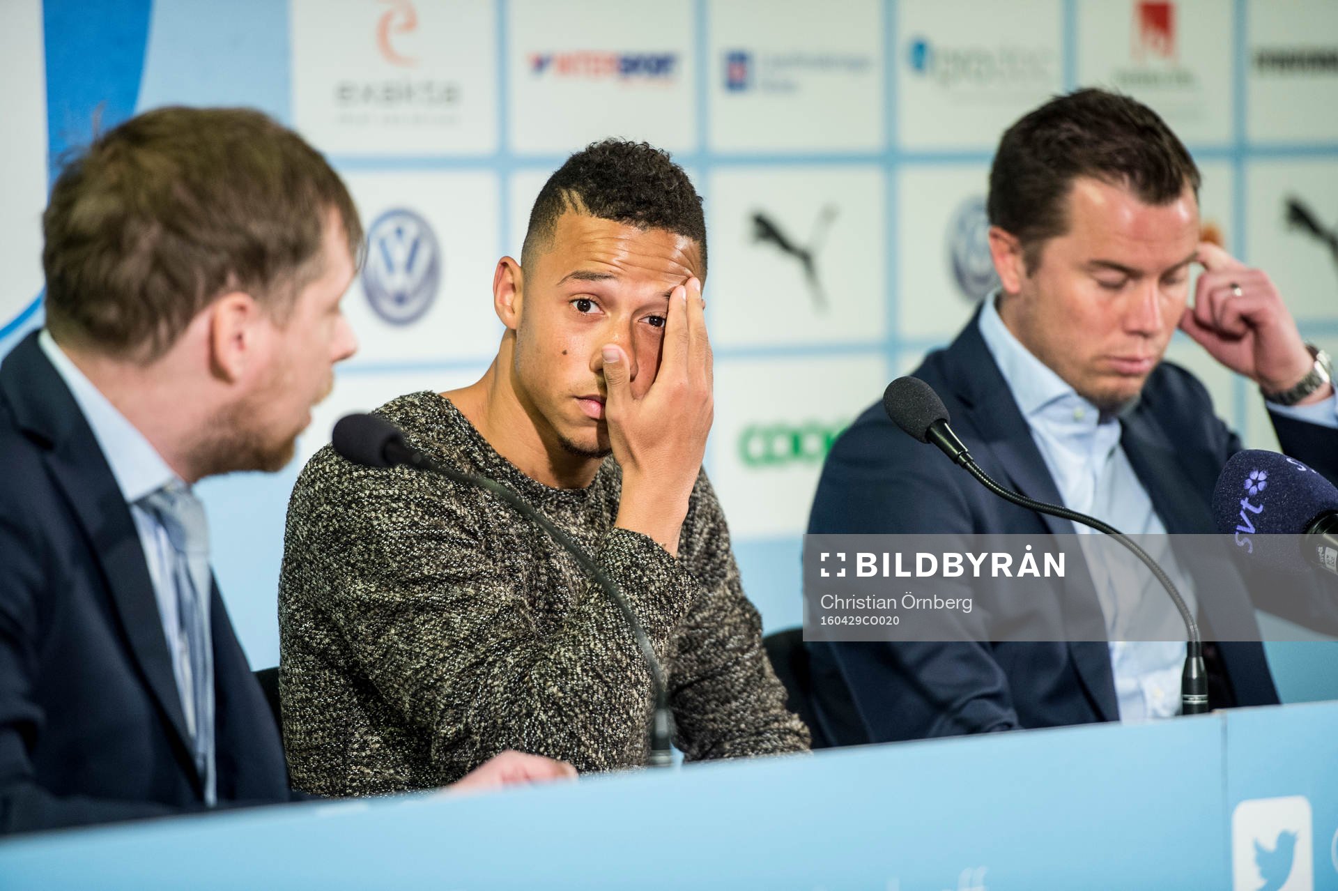Presschef Peter Åhlander, Tobias Sana och Sportchef Daniel