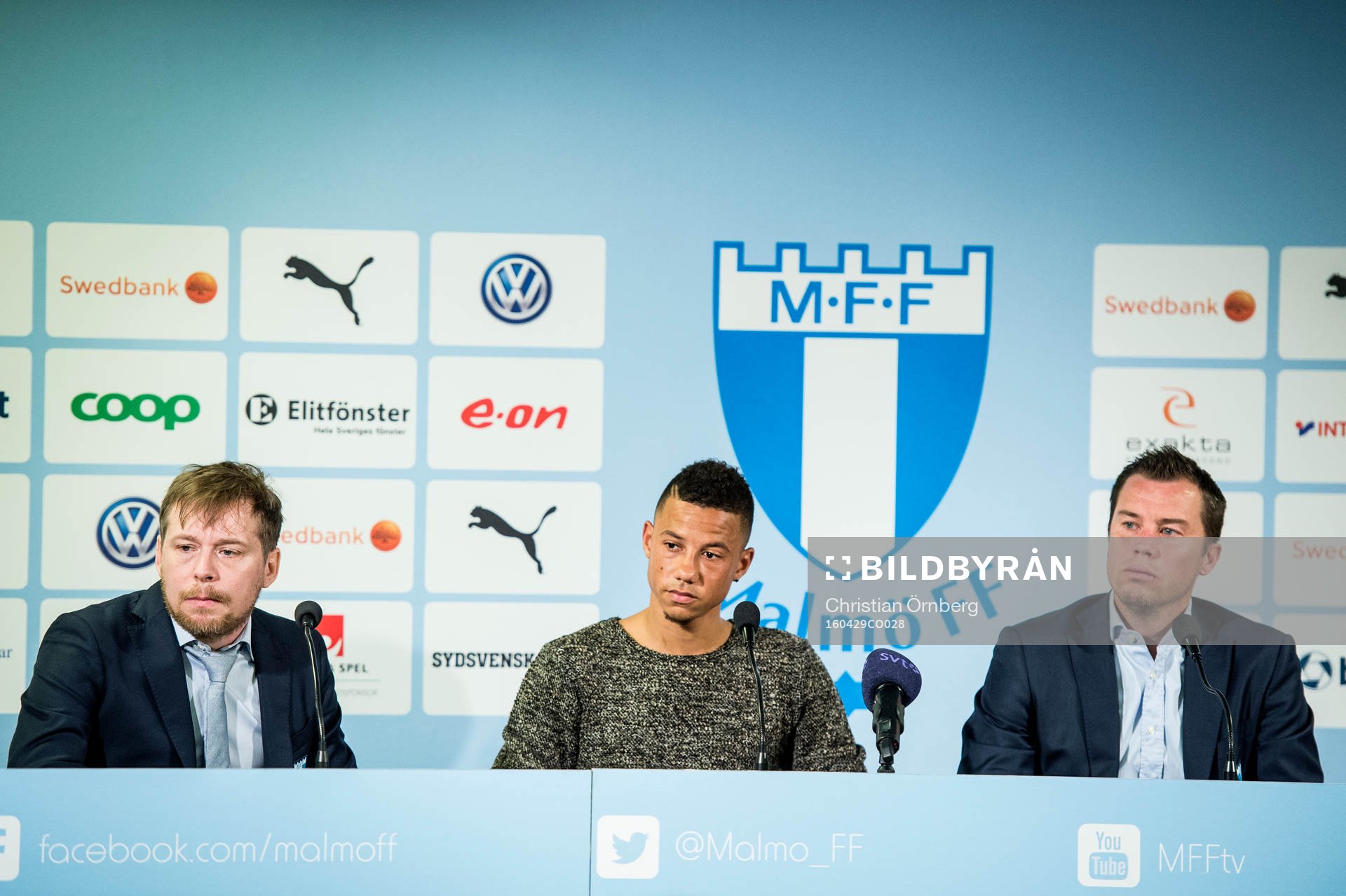 Presschef Peter Åhlander, Tobias Sana och Sportchef Daniel