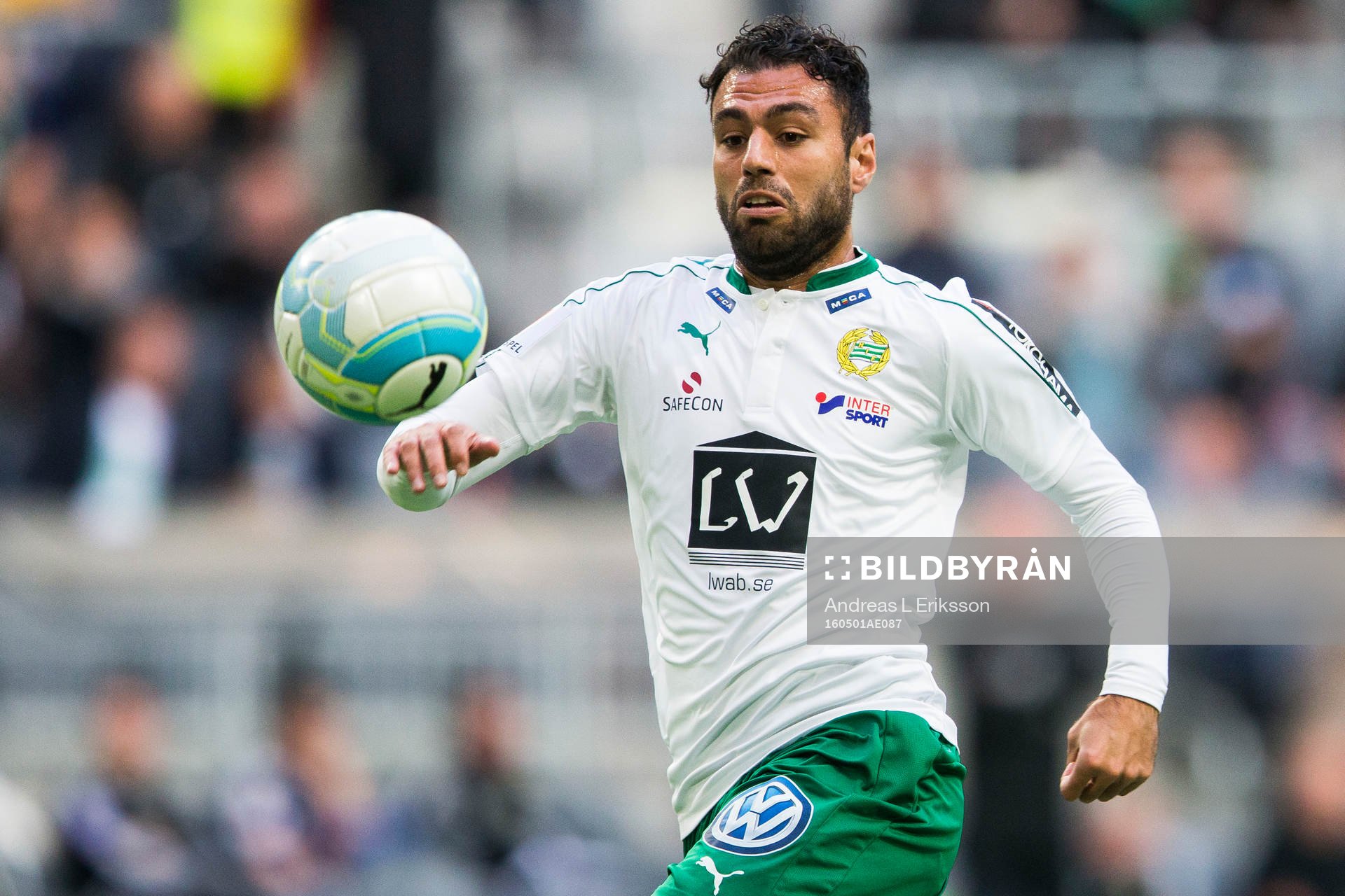 Hammarbys Imad Khalili under fotbollsmatchen i Allsvenskan mellan Hammarby och Sundsvall den 1 maj 2016 i Stockholm. 