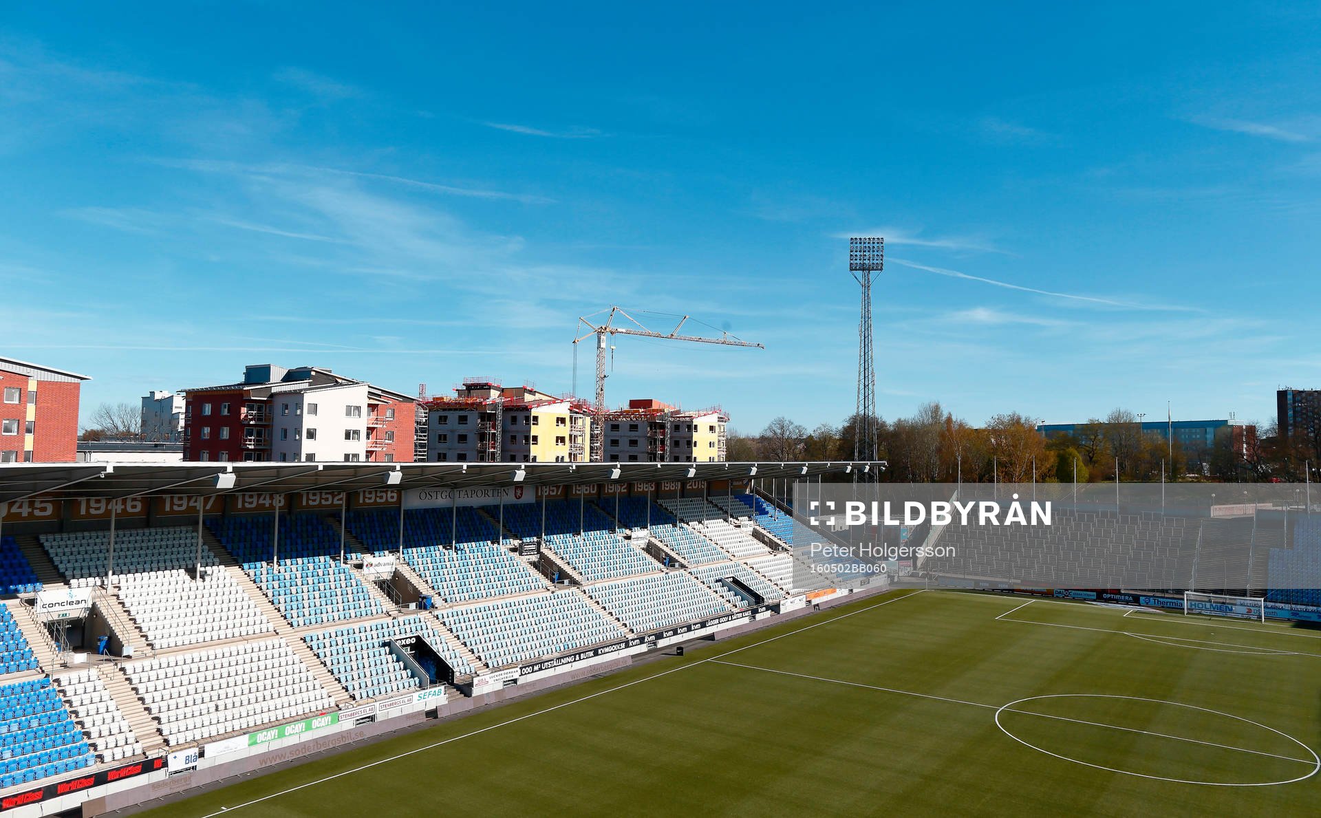 Östgötaporten redo för fotbollsmatchen i Allsvenskan