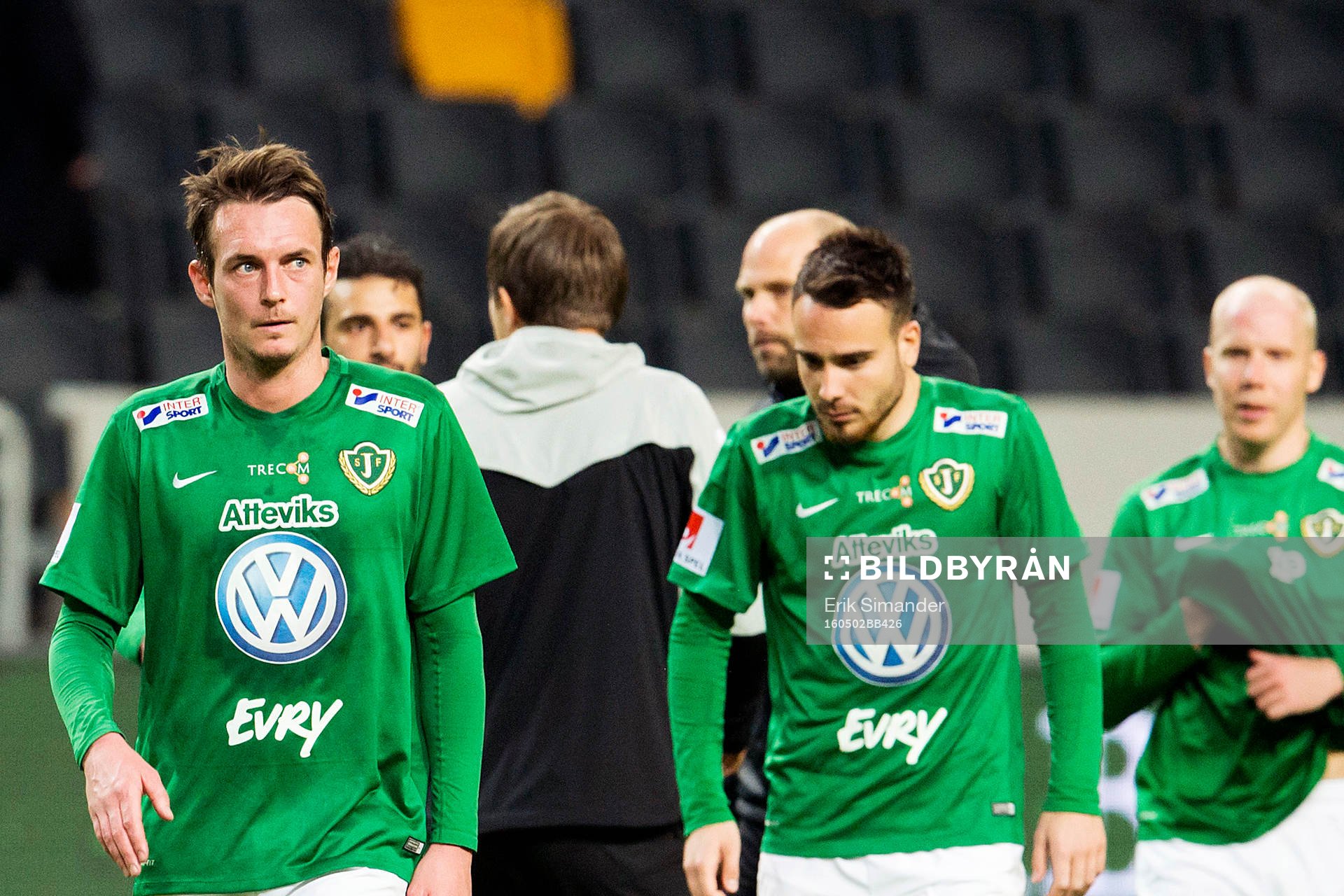 Jönköpings Daryl Smylie efter fotbollsmatchen i Allsvenskan mellan AIK och Jönköping den 2 maj i Stockholm.