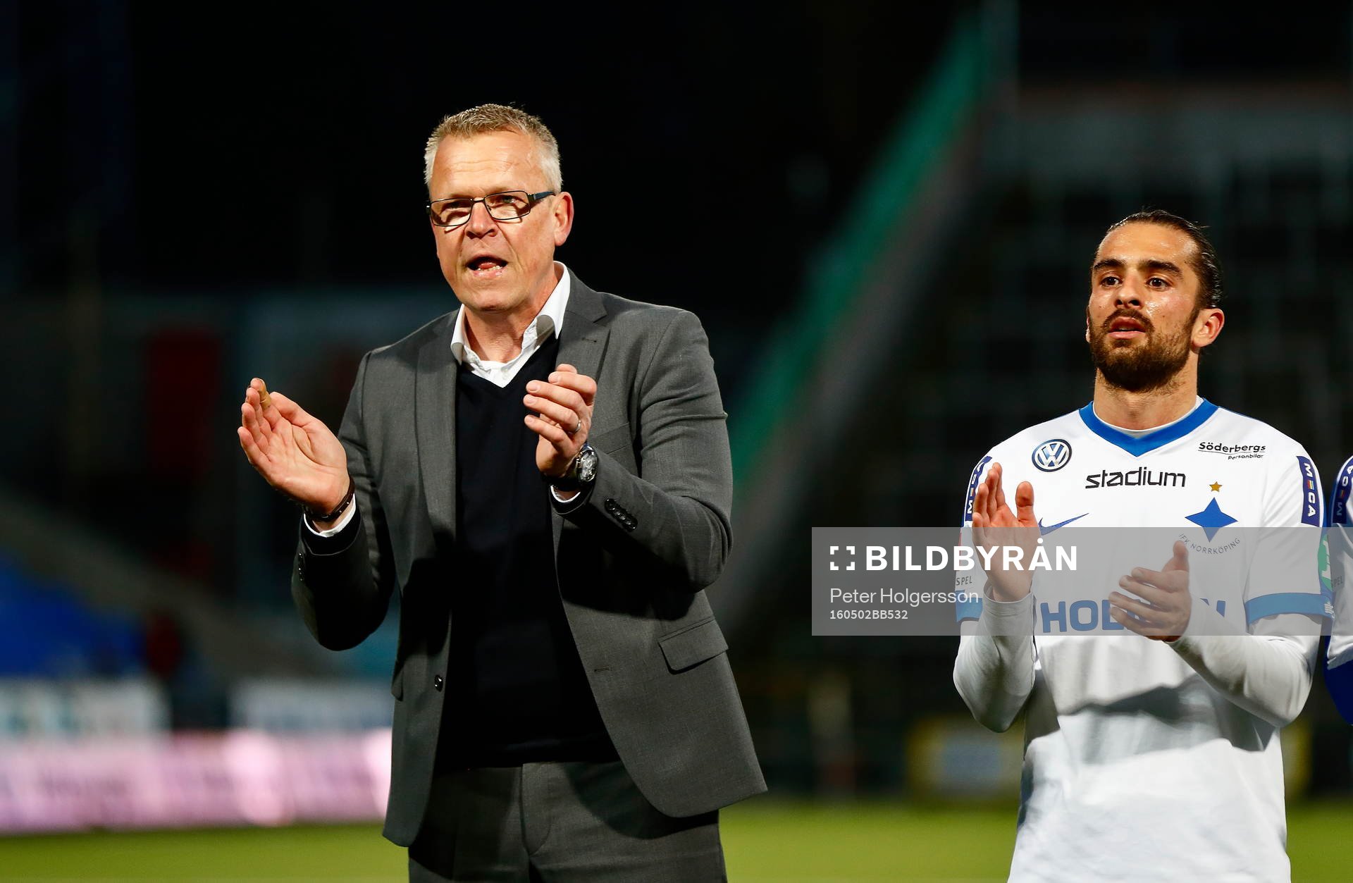 Norrköpings tränare Jan Andersson och Christopher Nilsson