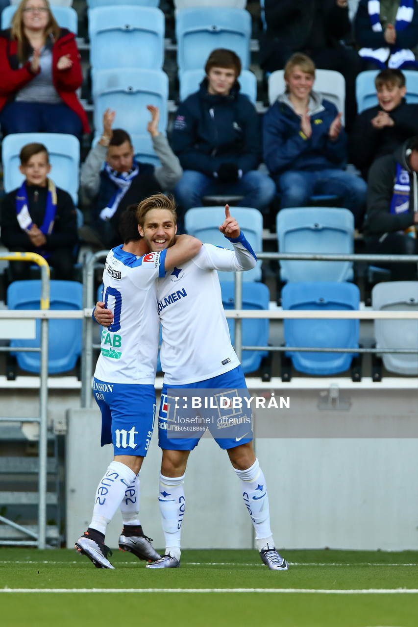 Norrköpings Christoffer Nyman jublar med Nikola Tkalcic