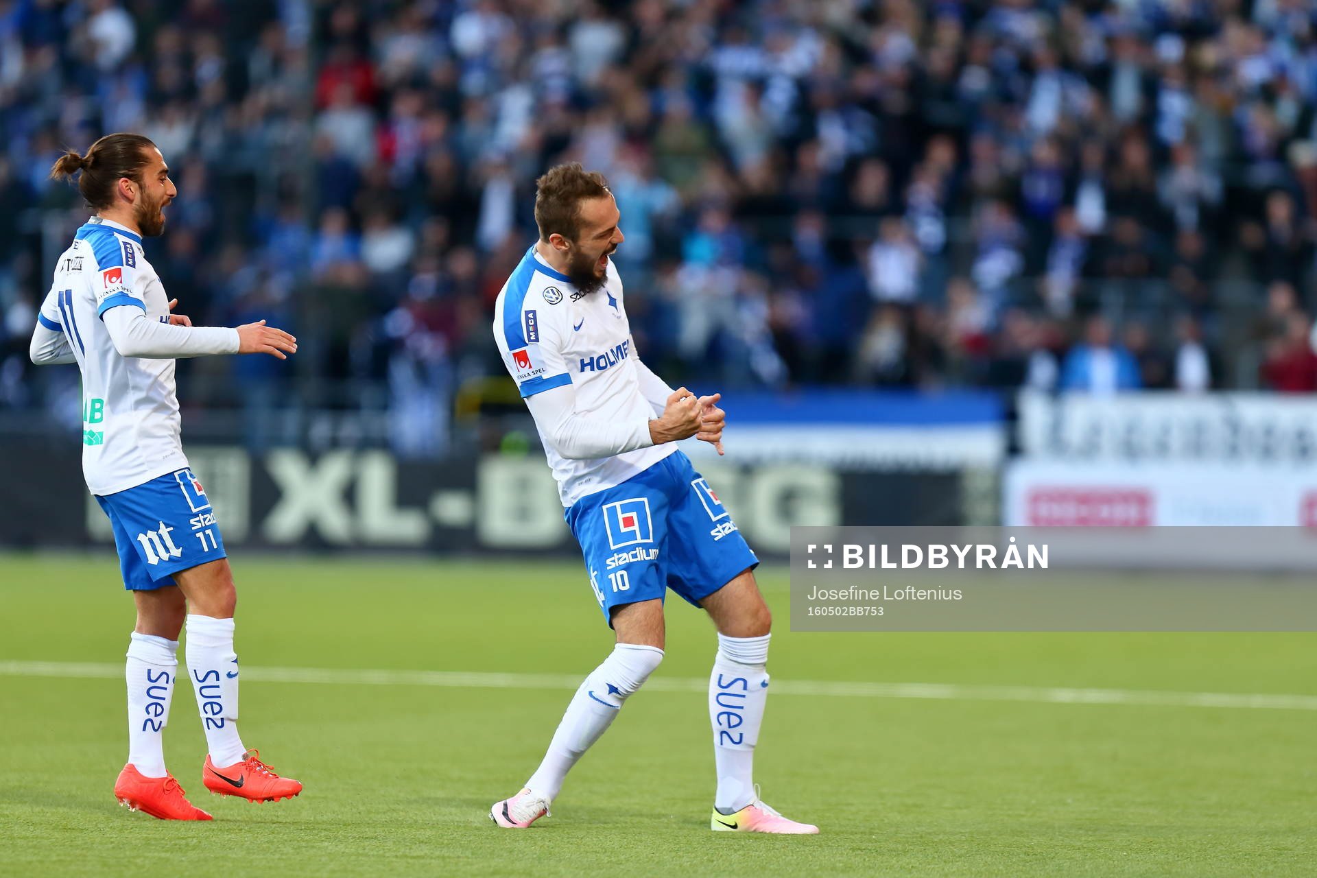 Norrköpings Emir Kujovic och Christopher Nilsson Telo