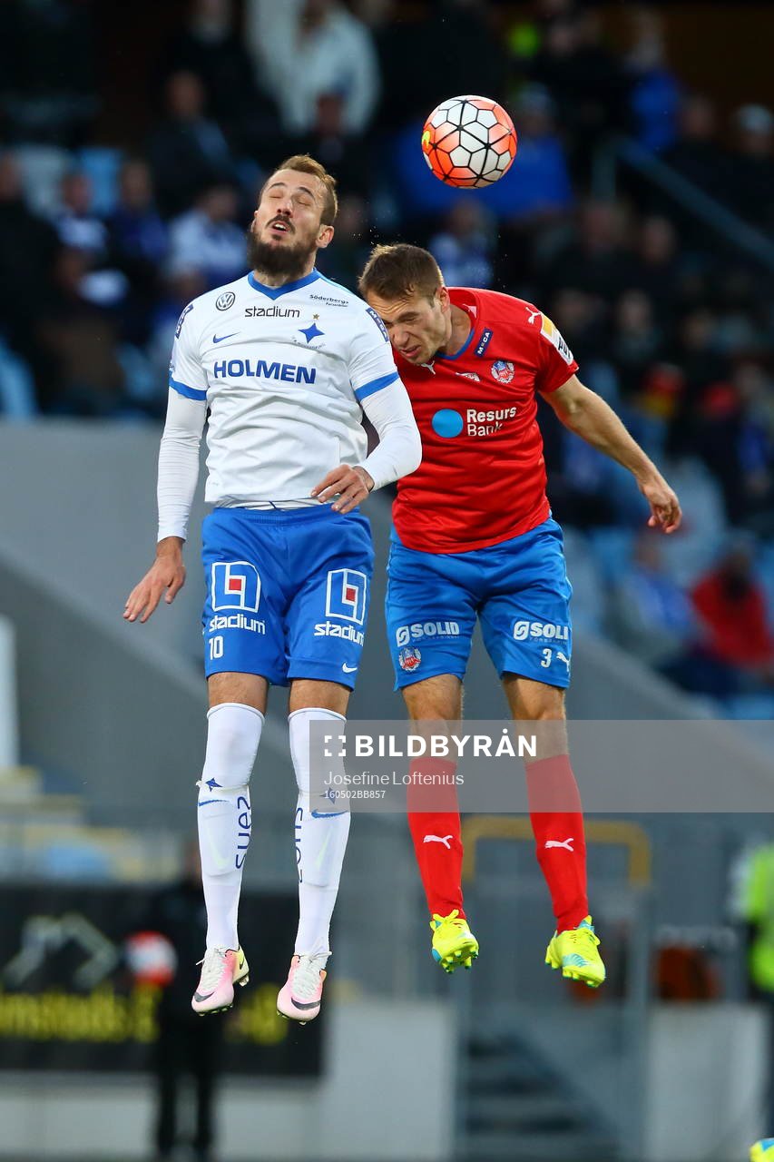 Norrköpings Emir Kujovic och Helsingborgs Frederik Helstrup