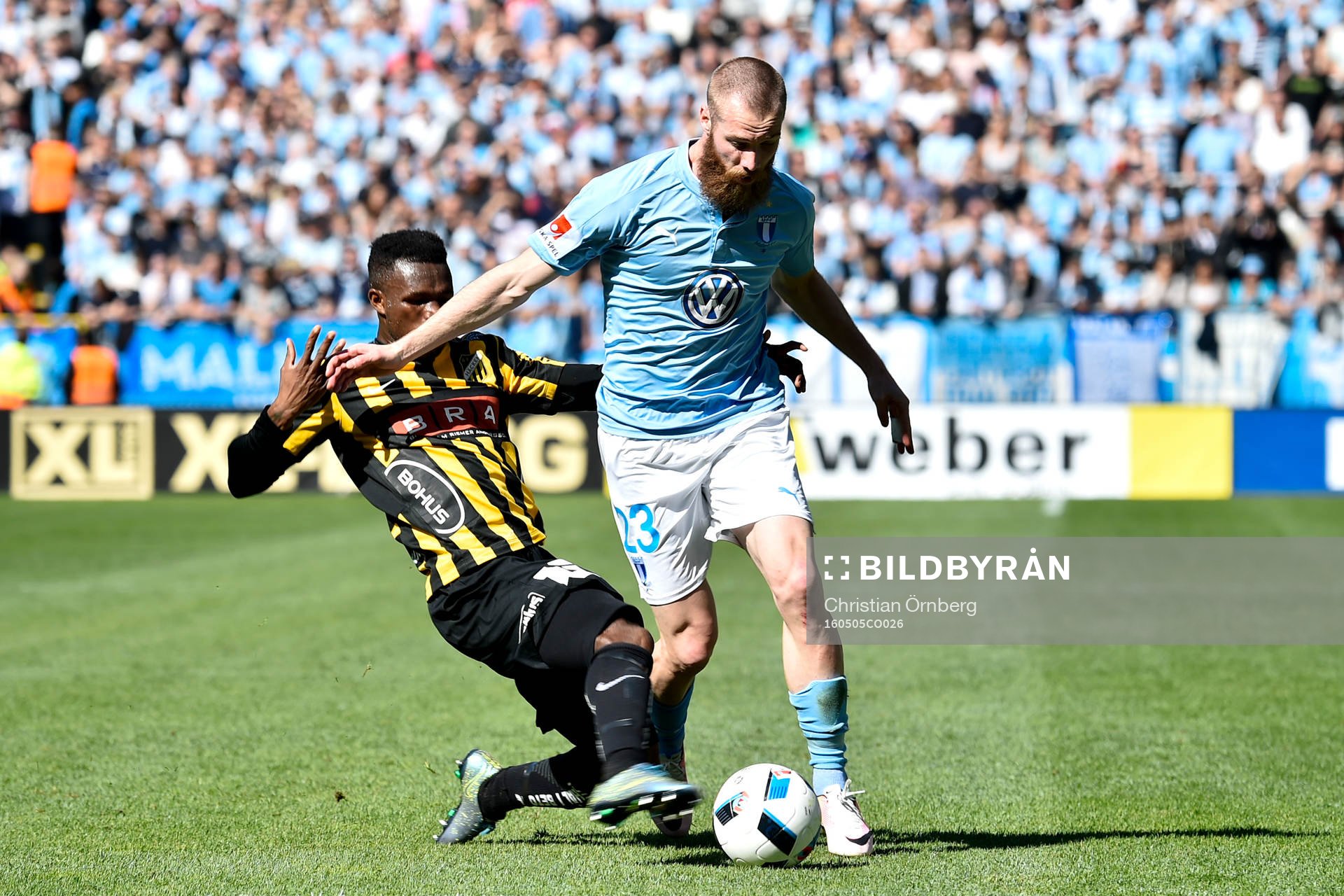 Häckens Mohammed Abubakari och Malmö FFs Jo Inge Berget