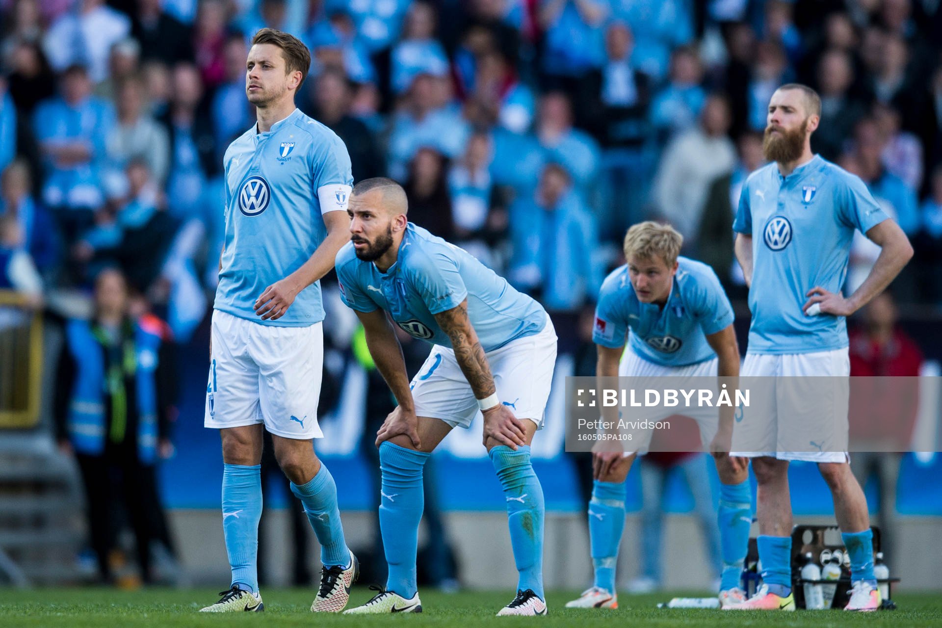 Malmö FFs Kari Arnason, Guillermo Molins, Franz Brorsson