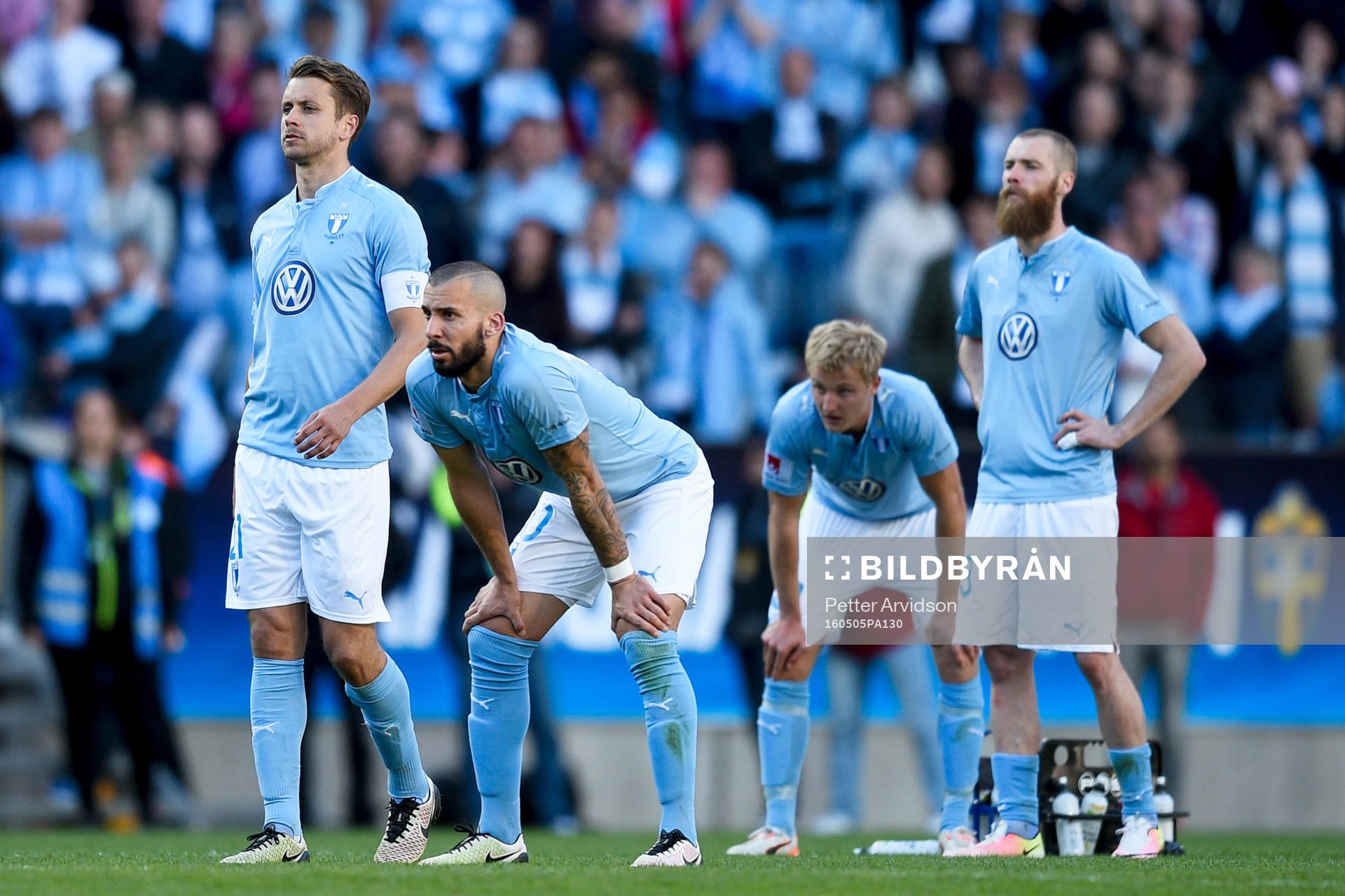 Malmö FFs Kari Arnason, Guillermo Molins, Franz Brorsson
