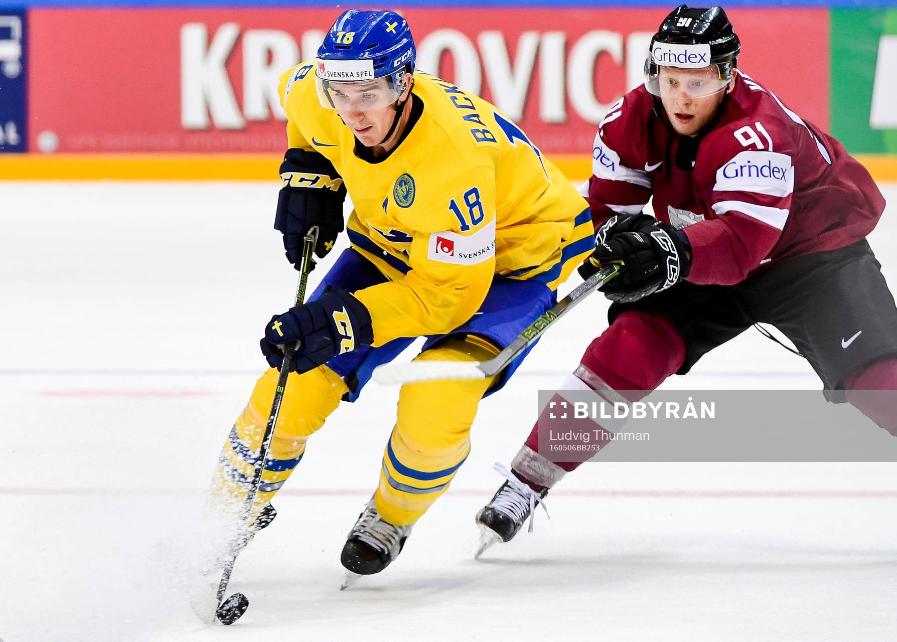 Sveriges Mikael Backlund och Lettlands Ronalds Kenins