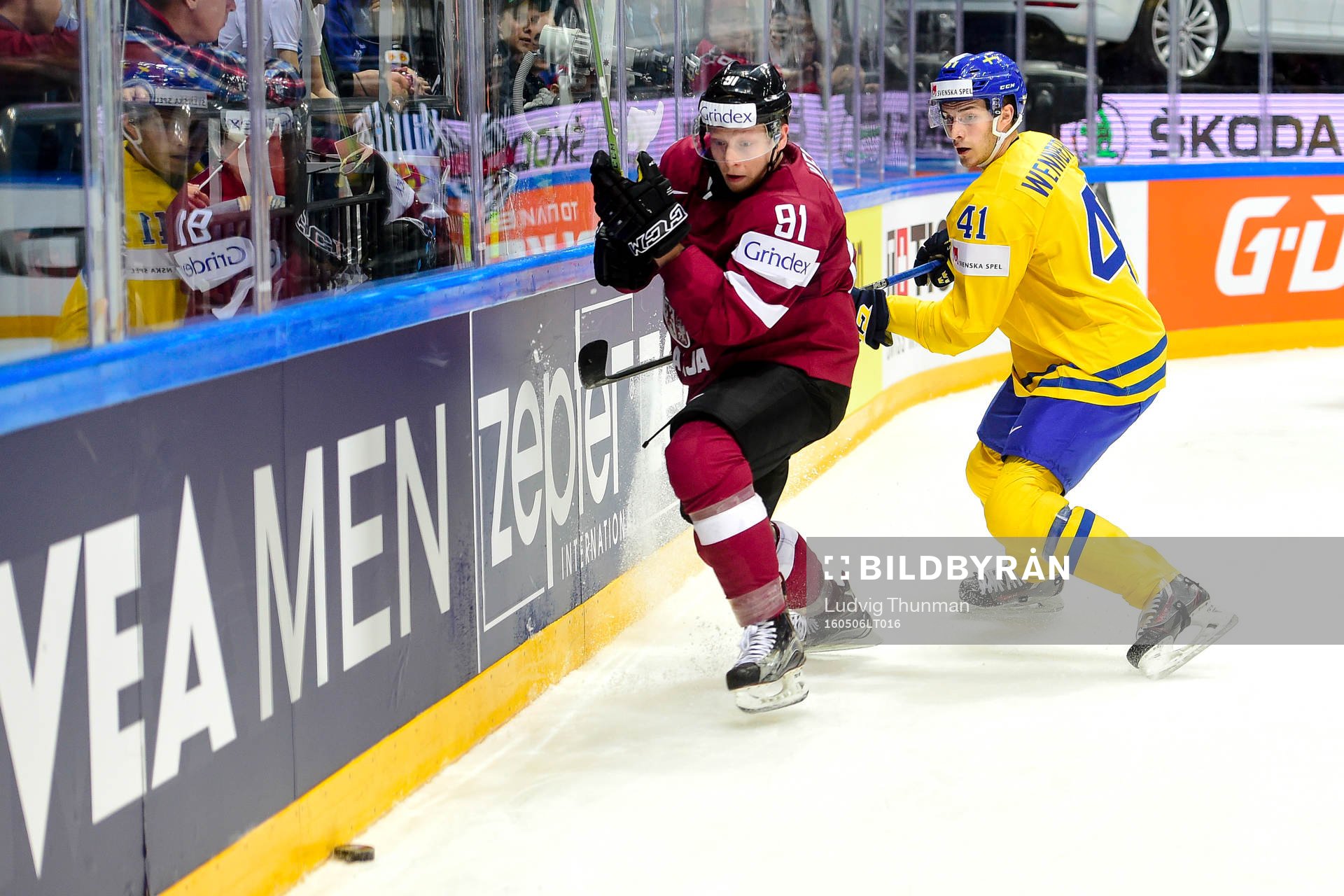 Lettlands Ronalds Kenins och Sveriges Alexander Wennberg