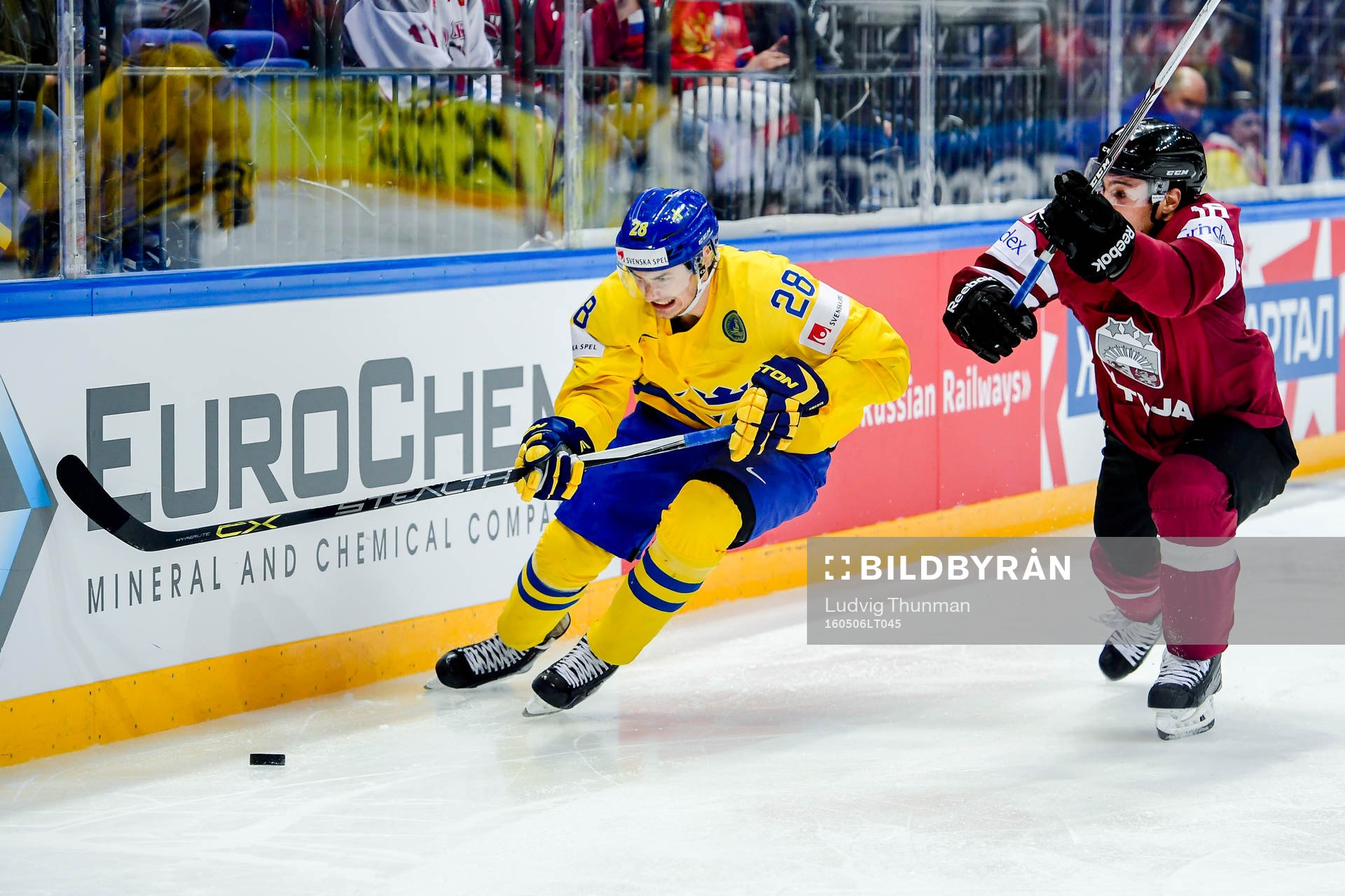 Sveriges Johan Sundström och Lettlands Kaspars Daugavins