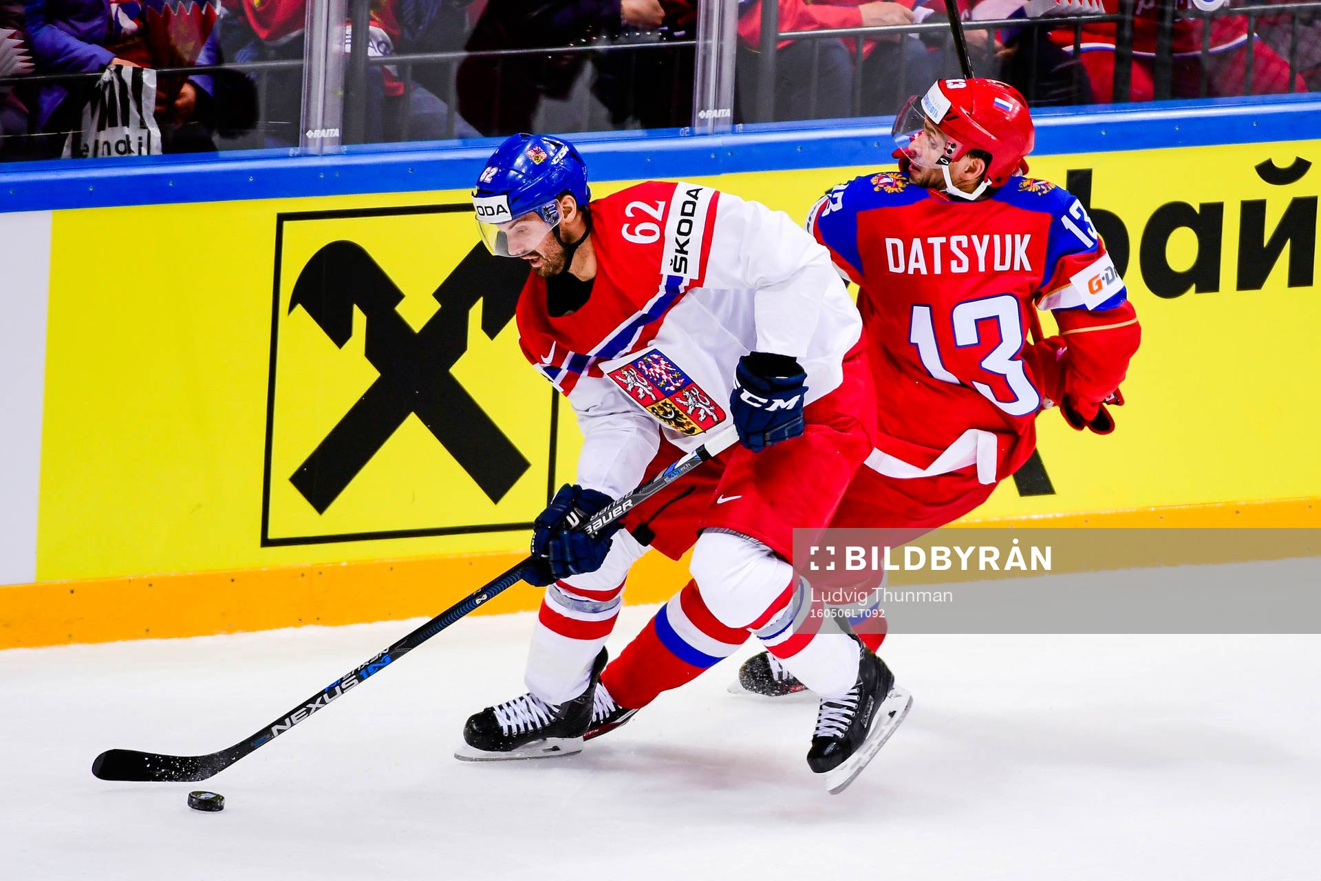 Tjeckiens Michal Repik och Rysslands Pavel Datsyuk