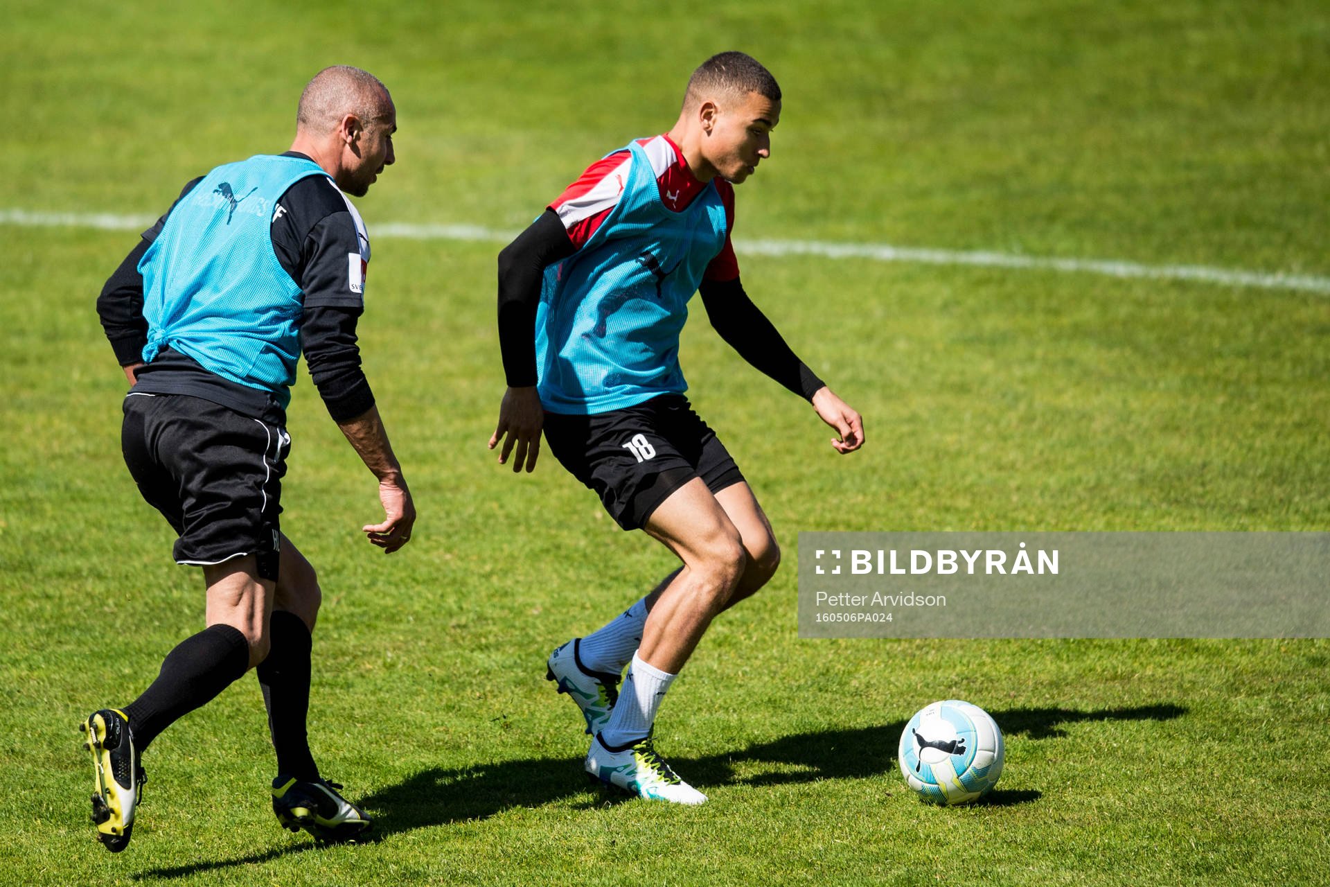Manager Henrik Larsson och Jordan Larsson