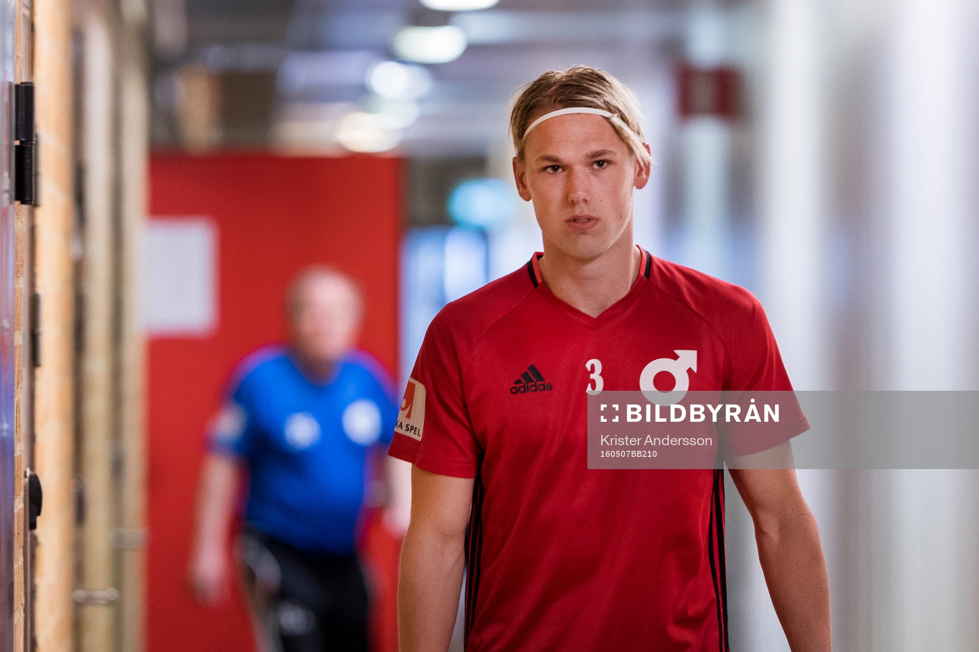 Degerfors Hampus Zackrisson före fotbollsmatchen i