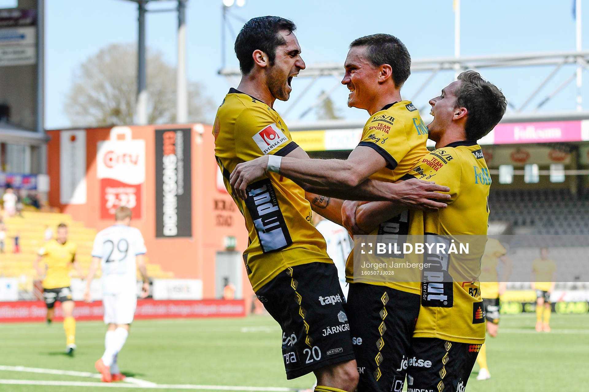 Elfsborgs Lasse Nilsson, Emir Bajrami Adam Lundqvist jublar