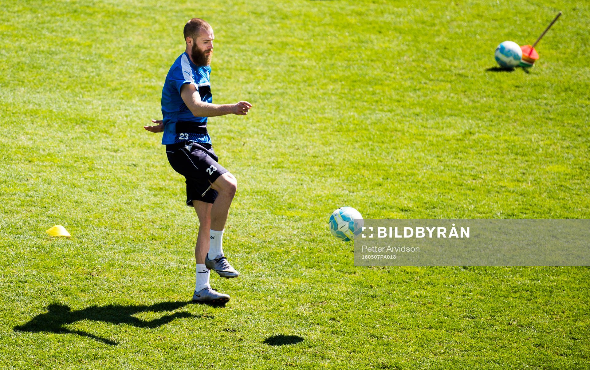 Jo Inge Berget under en fotbollsträning med Malmö FF den 7 maj 2016 i Malmö.