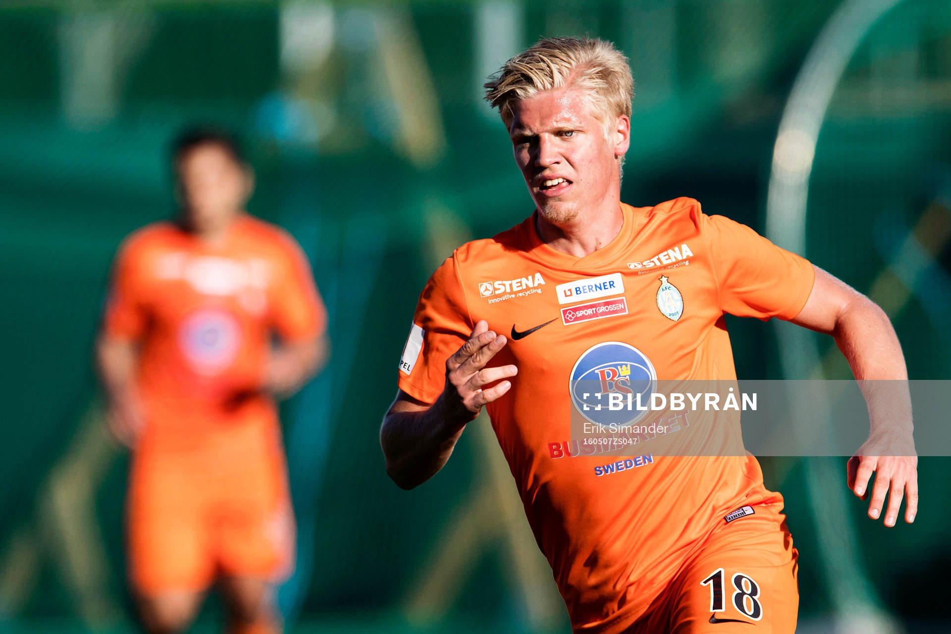 Athletics André Österholm under fotbollsmatchen i Superettan mellan AFC United och Ängelholm den 7 maj i Stockholm.