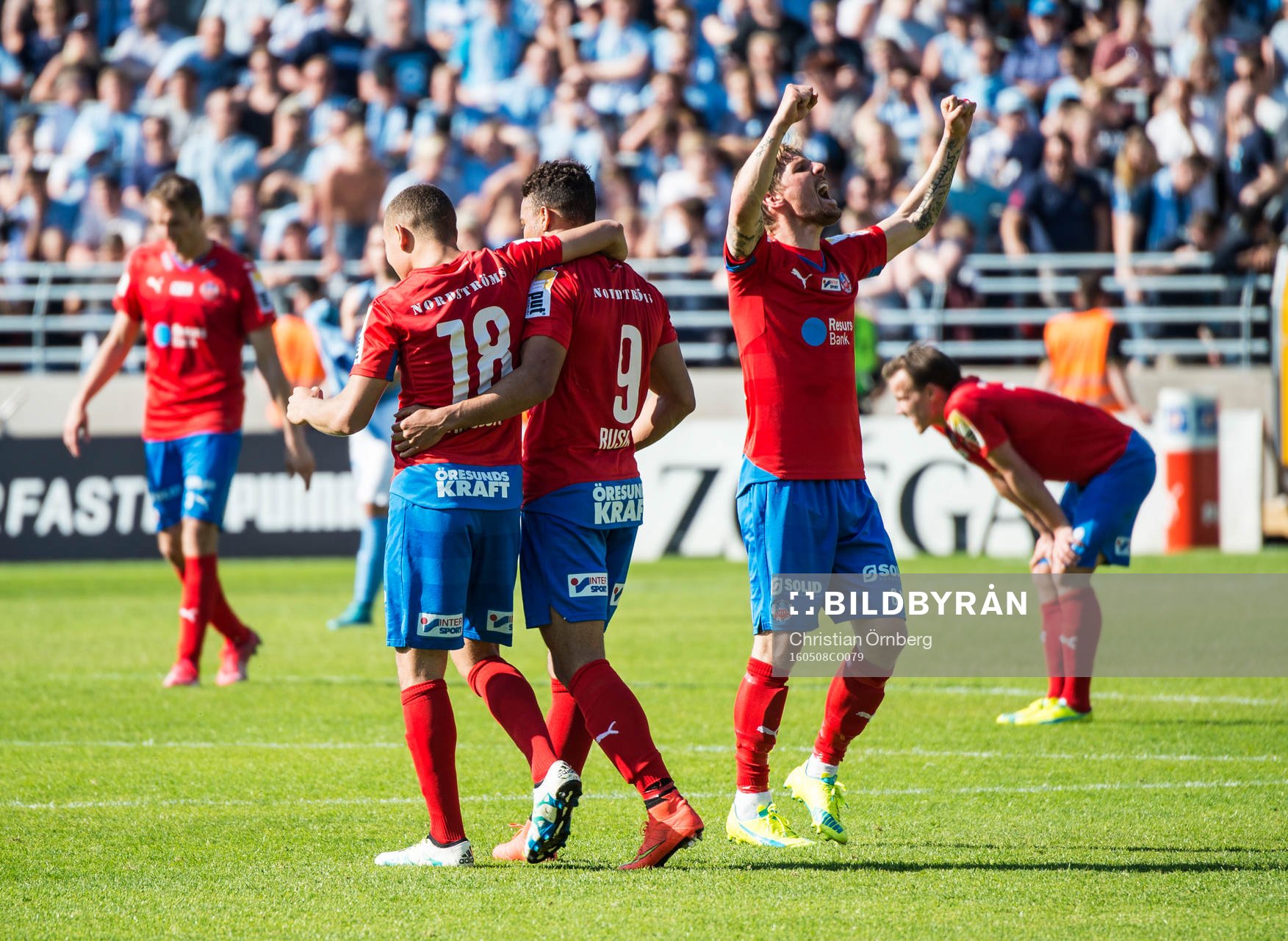 Helsingborgs Jordan Larsson, Matthew Rusike och