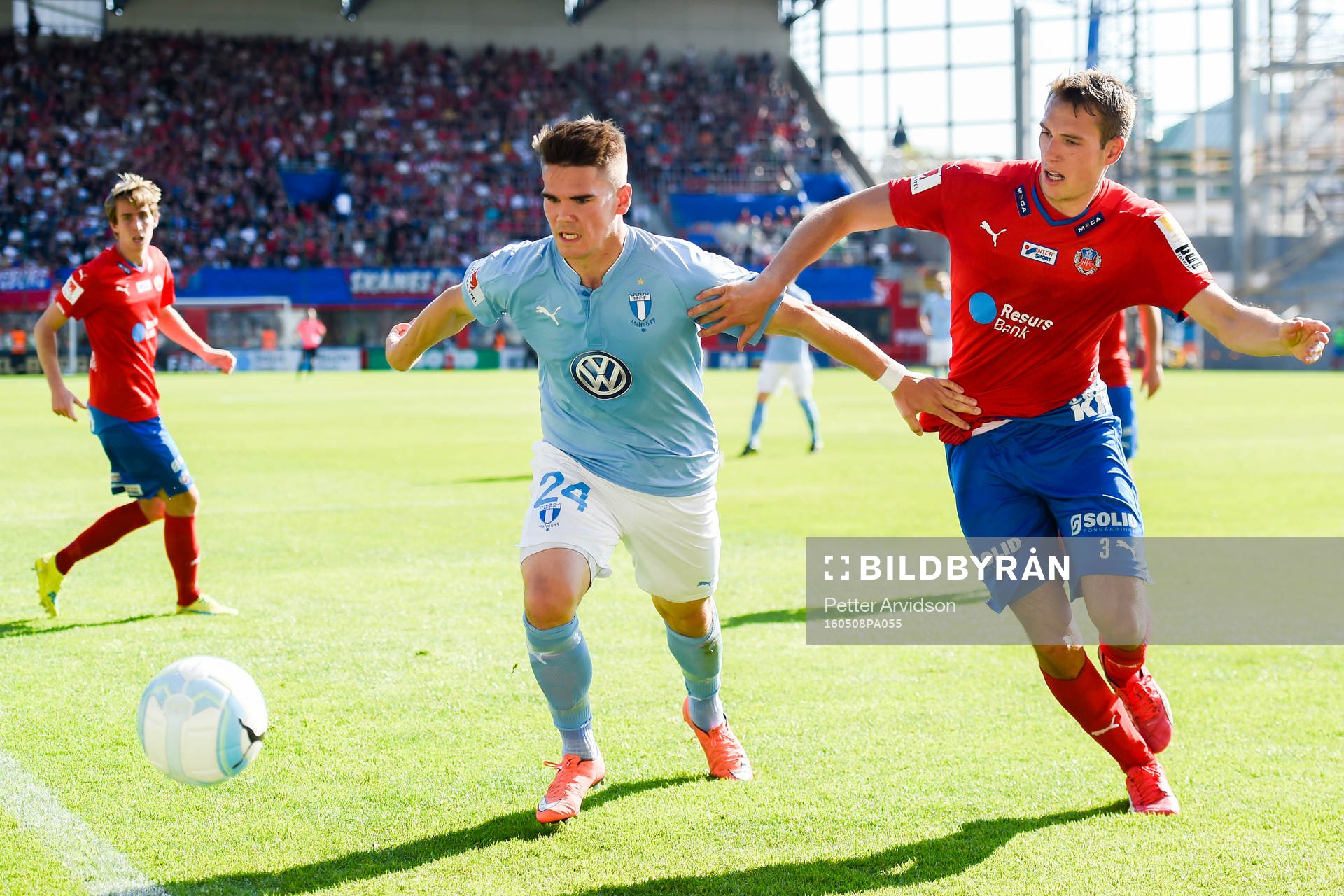 Malmö FFs Vidar Örn Kjartansson och Helsingborgs Frederik