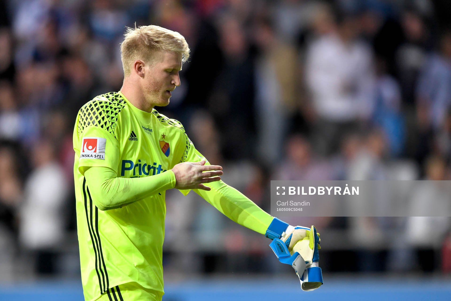 Djurgårdens målvakt Hampus Nilsson deppar