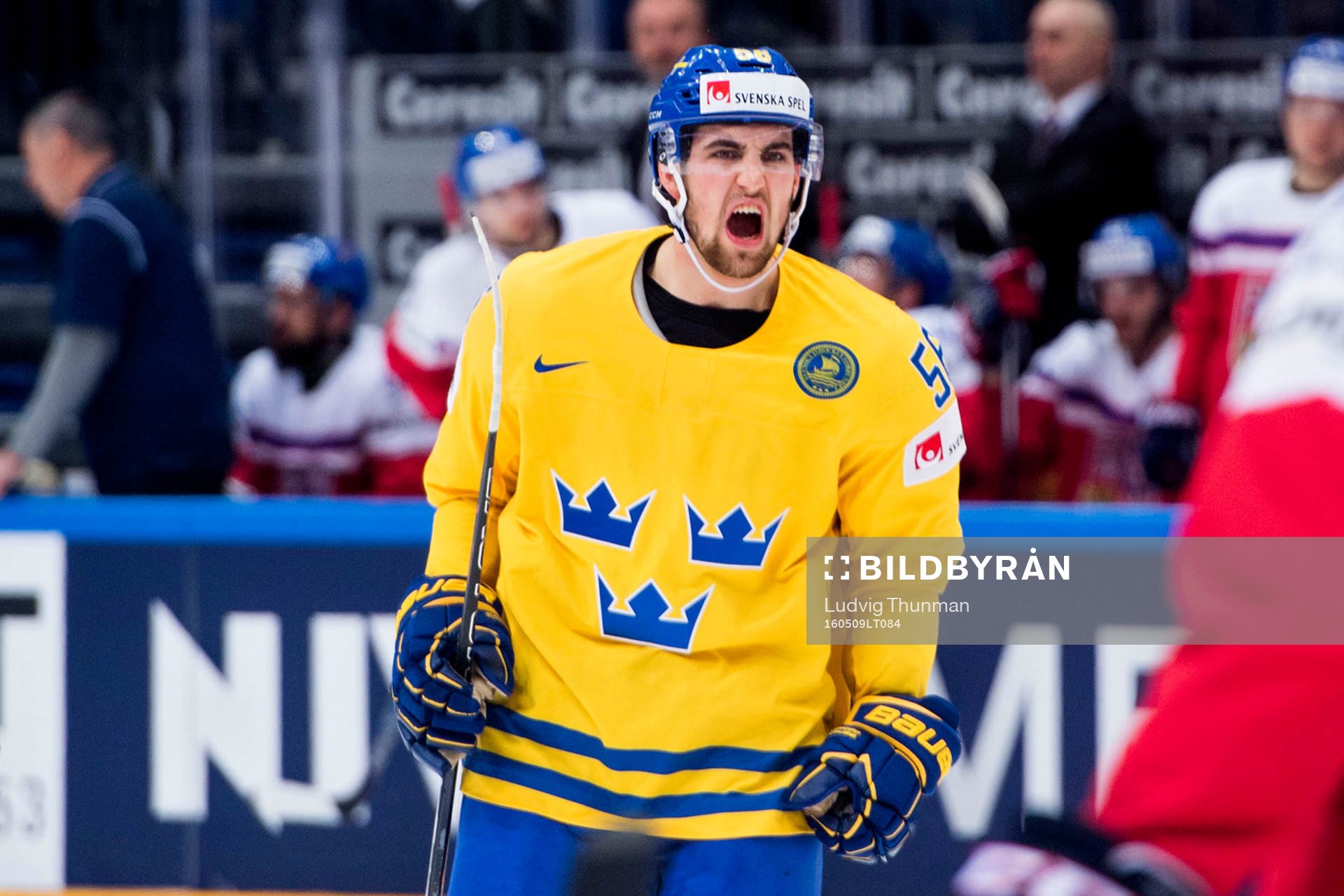 Sveriges Erik Gustafsson jublar