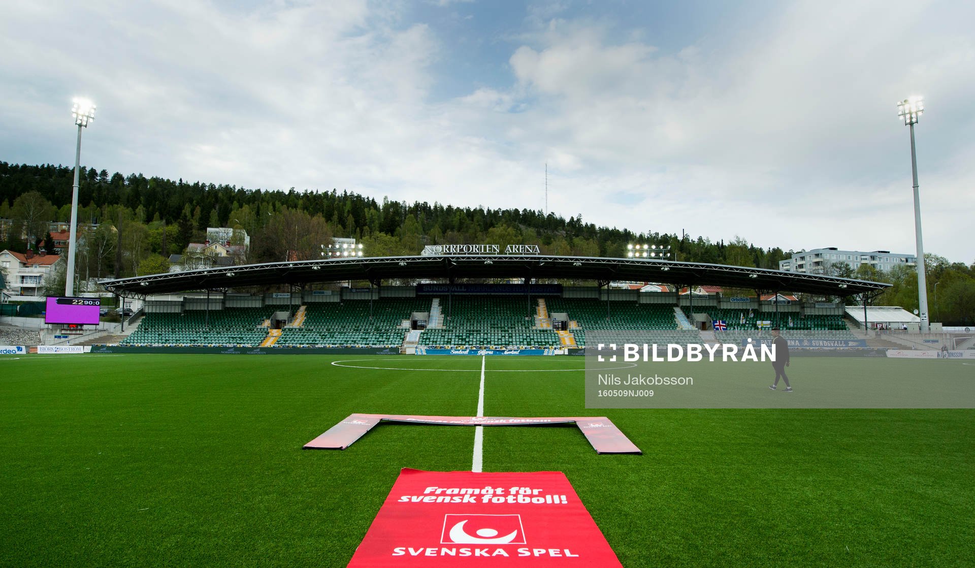 Norrporten Arena innan fotbollsmatchen i Allsvenskan mellan